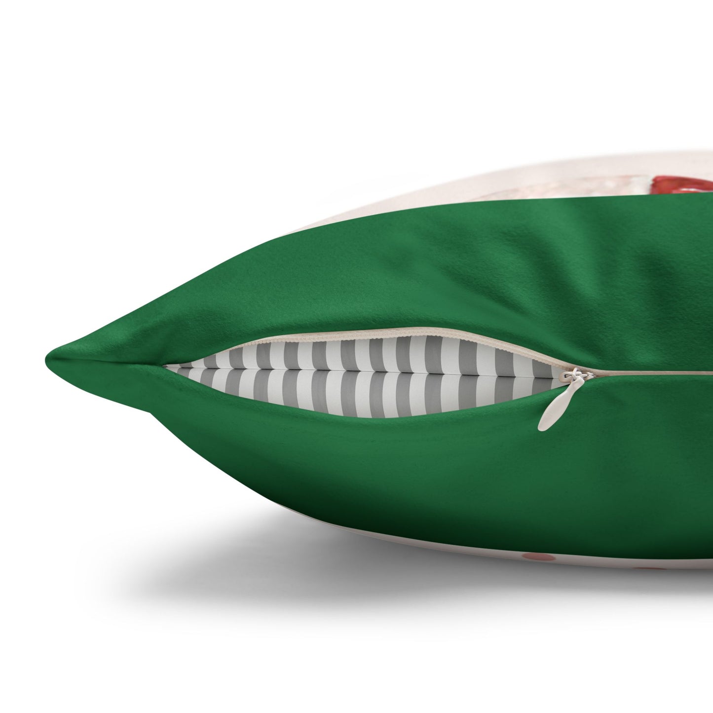 Candy Cane Pattern Faux Suede Pillowcase | Holiday Pinecones & Snowflakes - The Businezz Angel