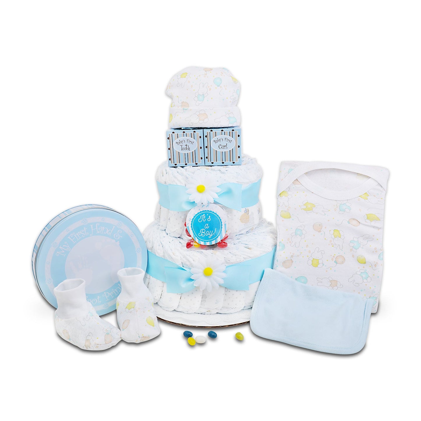 Blue Two - Tier Diaper Cake Gift - The Businezz Angel