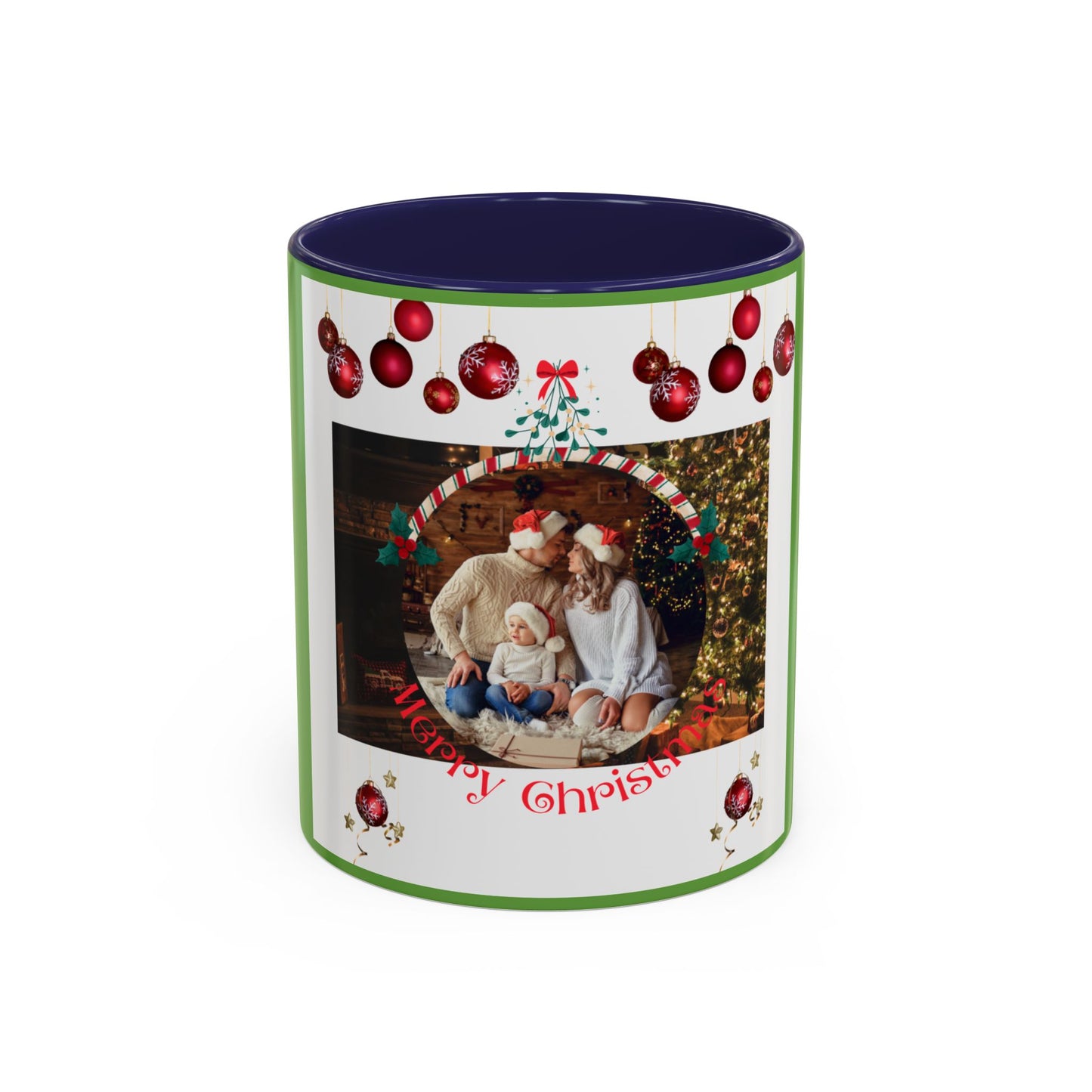 Family Photo Christmas Mug | Accent Coffee Mug 11oz or 15oz - The Businezz Angel