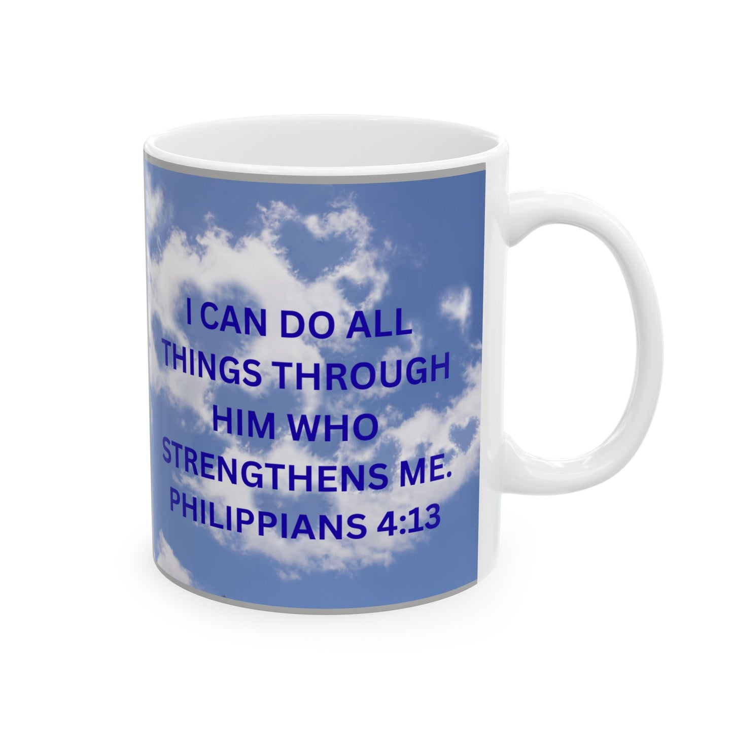 Inspirational Ceramic Mug, 11oz, 15oz, Encouragement Gift, Motivational Quote, Christian Mug, Bible Verse Decor, Faithful Inspiration - The Businezz Angel