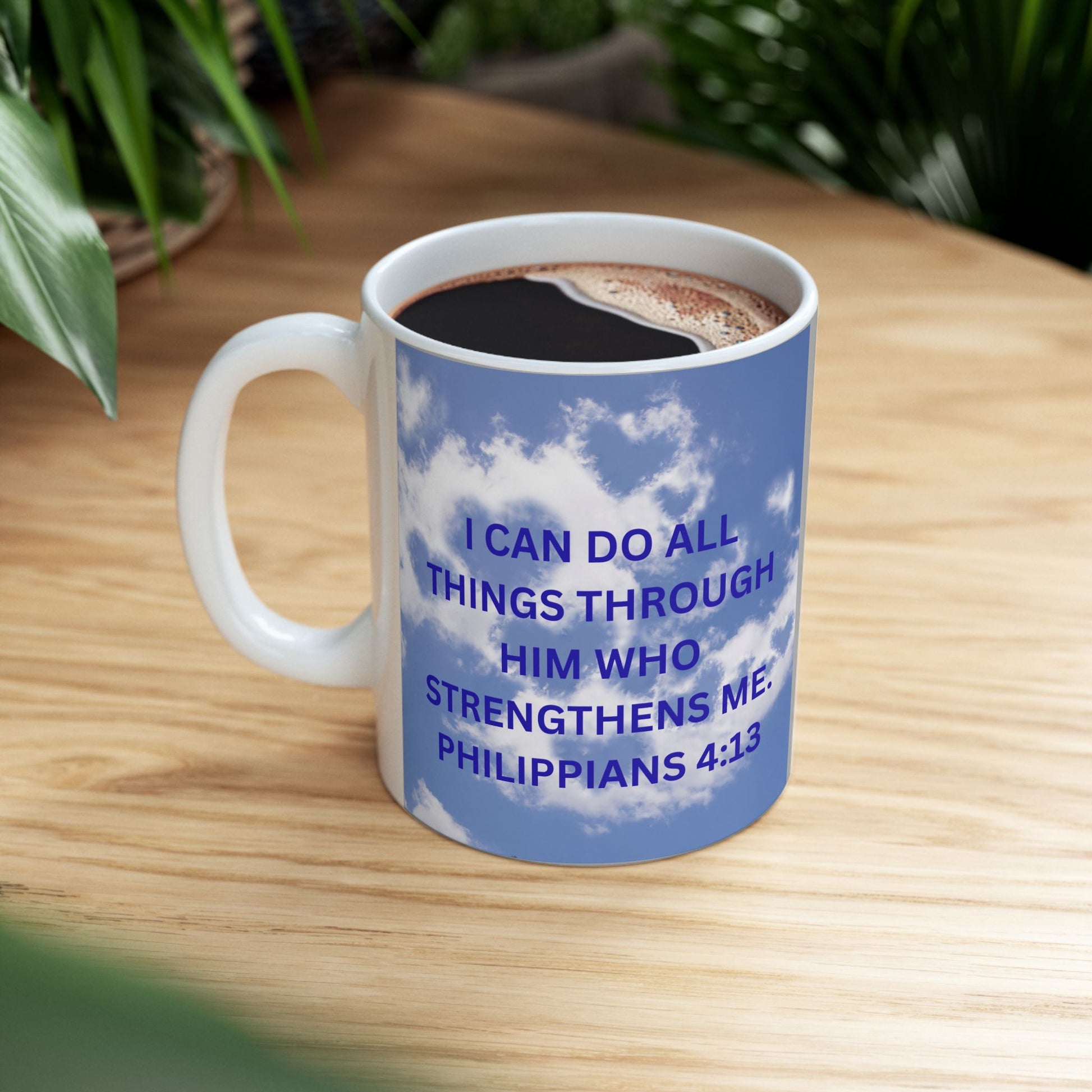 Inspirational Ceramic Mug, 11oz, 15oz, Encouragement Gift, Motivational Quote, Christian Mug, Bible Verse Decor, Faithful Inspiration - The Businezz Angel