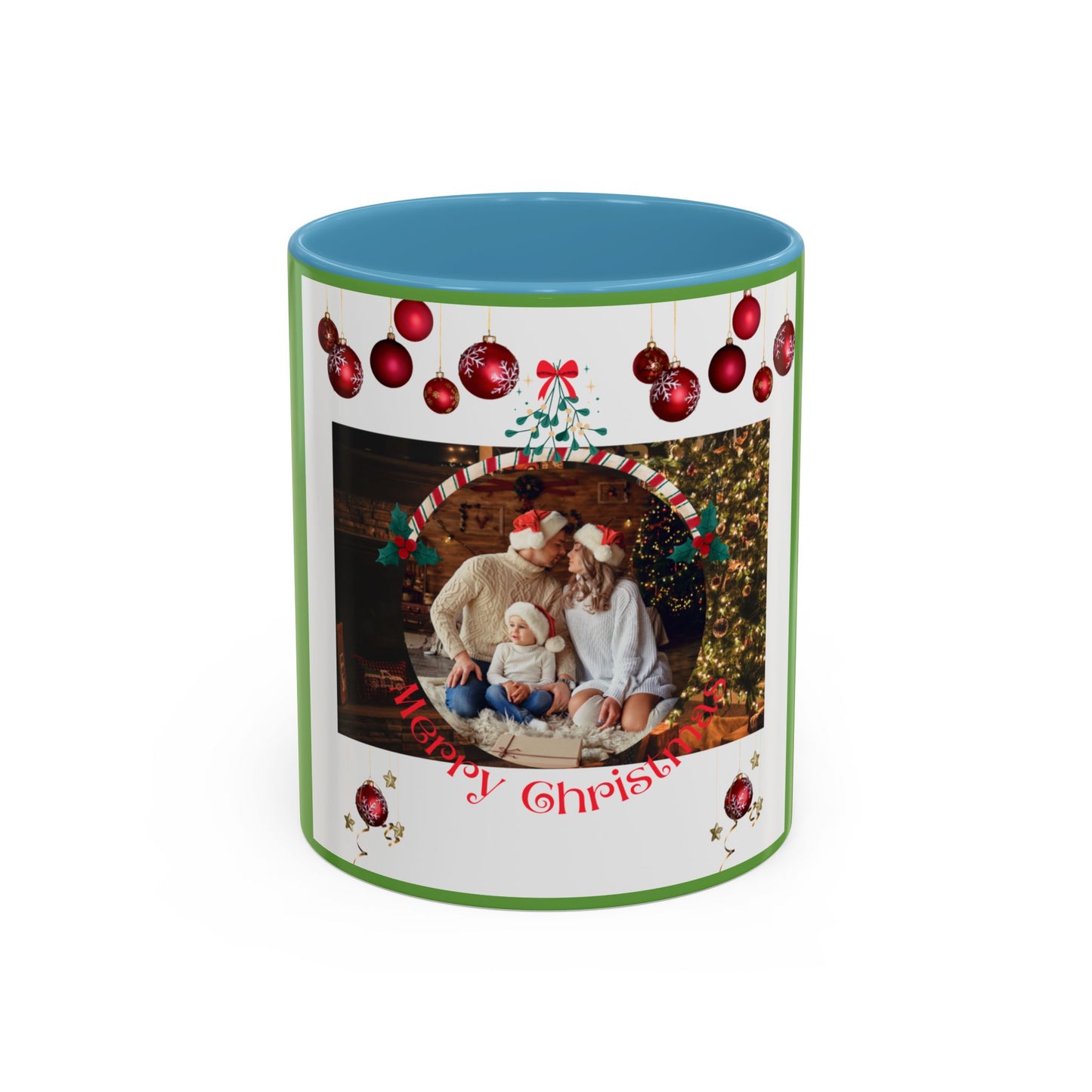 Family Photo Christmas Mug | Accent Coffee Mug 11oz or 15oz - The Businezz Angel