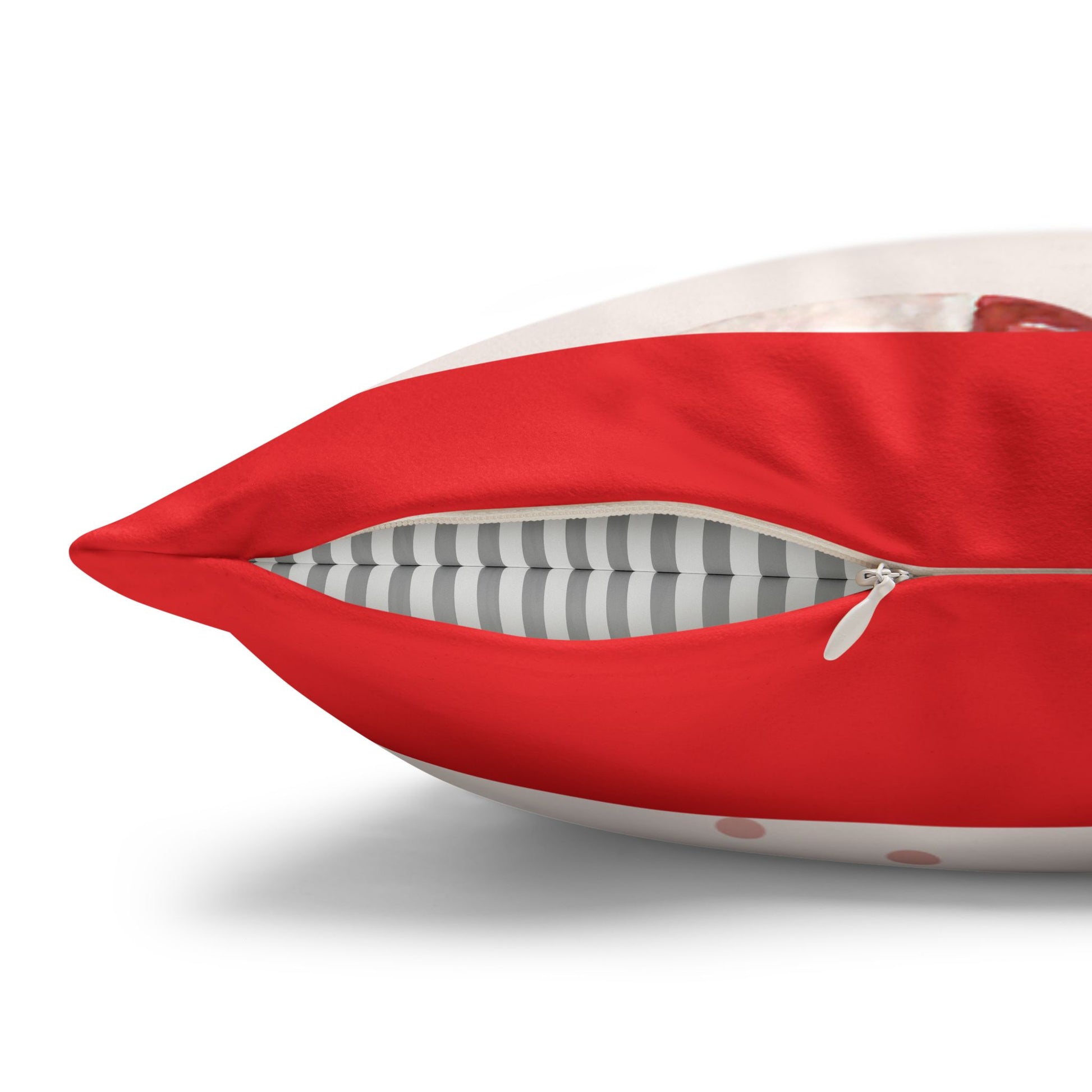 Candy Cane Pattern Faux Suede Square Pillowcase | Holiday Throw Pillowcase - The Businezz Angel