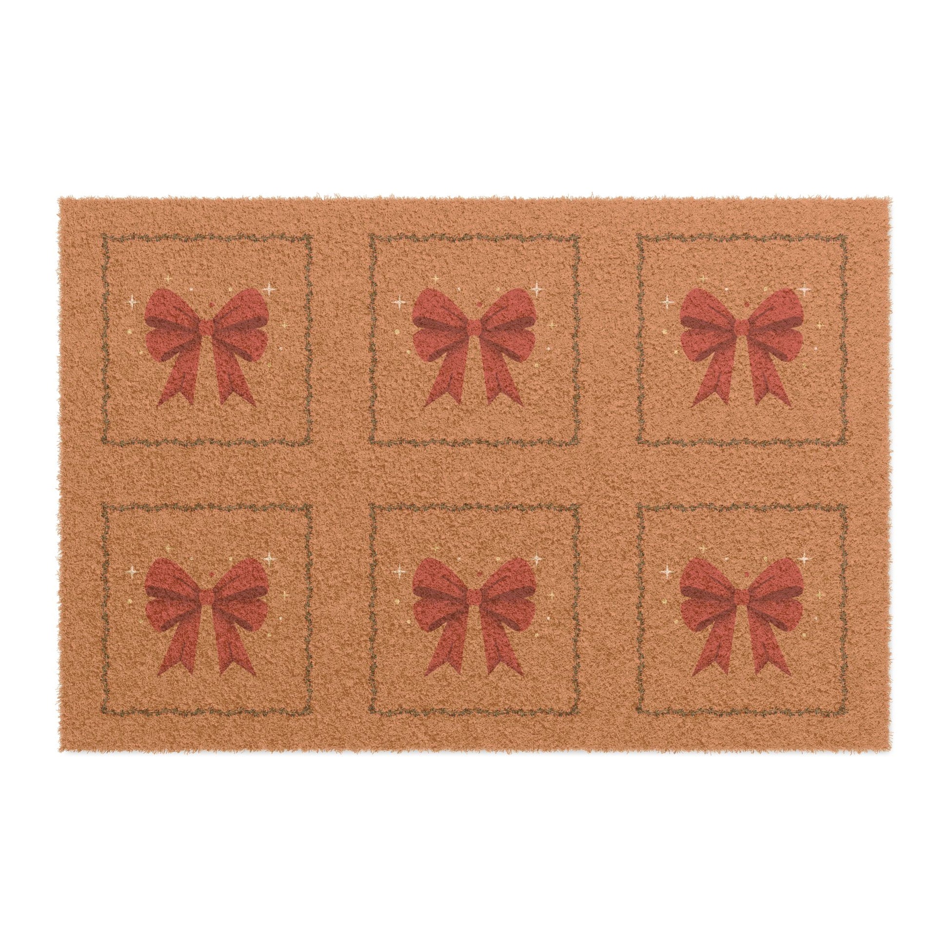 Christmas Wreath Pattern Doormat | Gingerbread & Holly Holiday Welcome Mat - The Businezz Angel