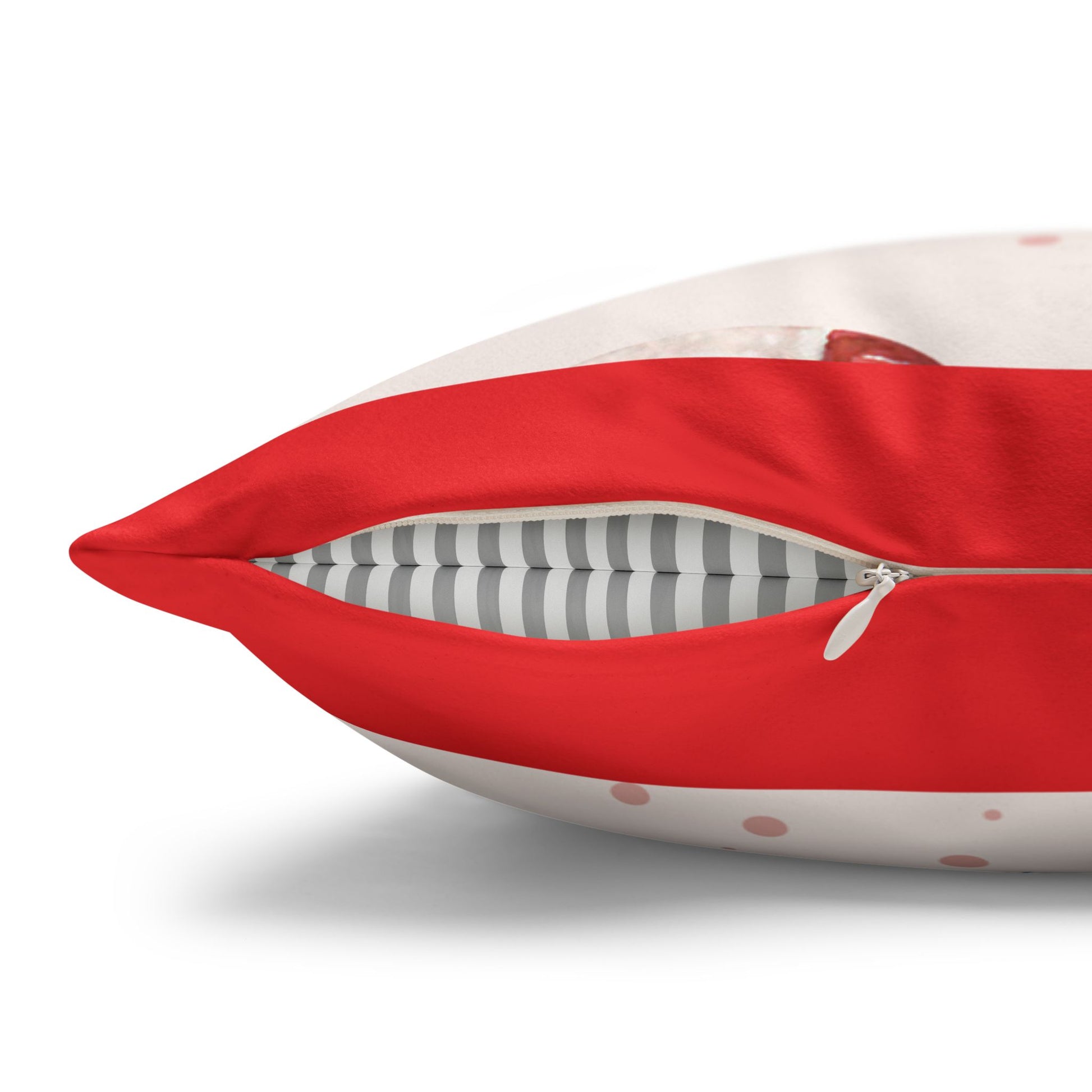 Candy Cane Pattern Faux Suede Square Pillowcase | Holiday Throw Pillowcase - The Businezz Angel