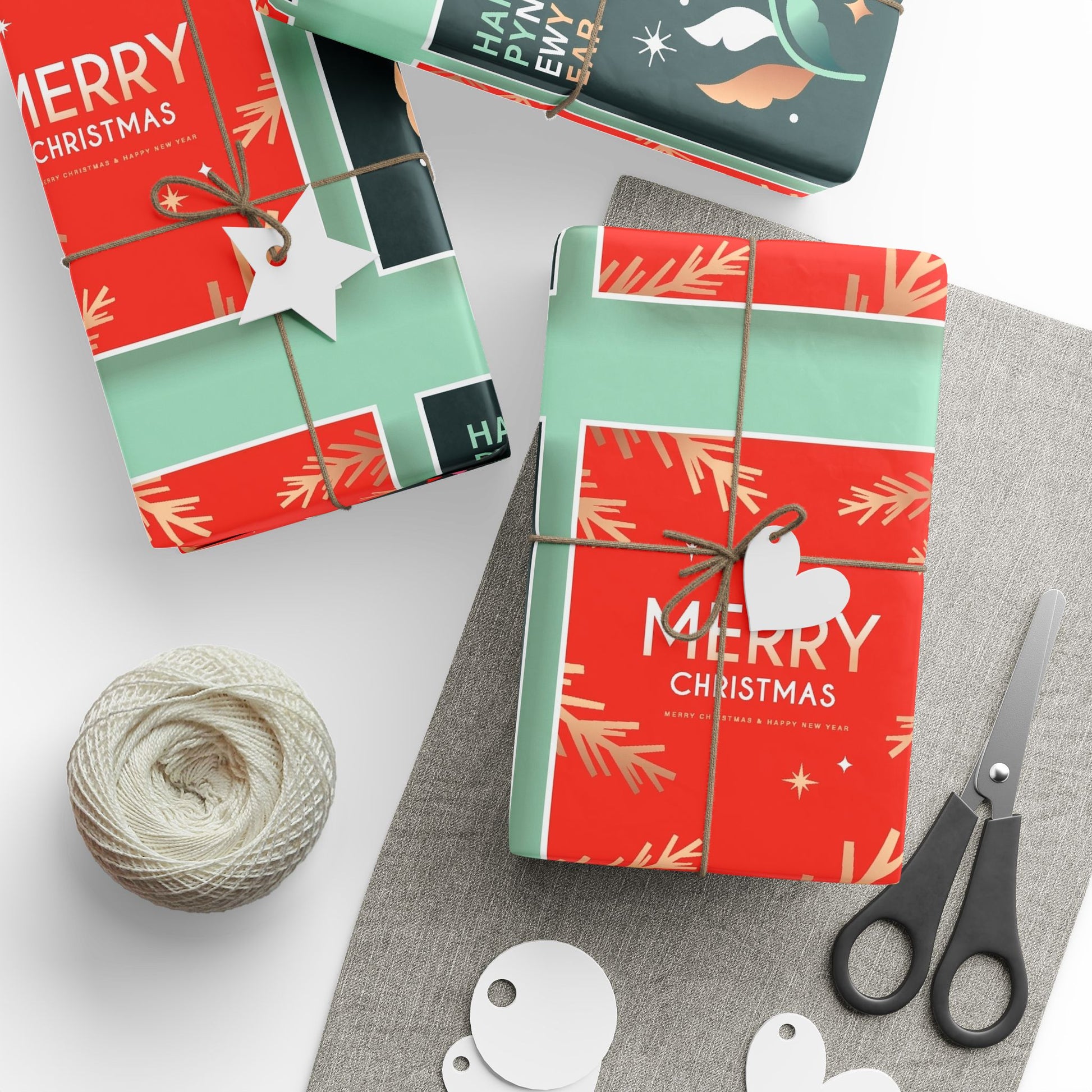 Retro Santa Pattern Wrapping Paper | Christmas Holiday Gift Wrap Roll - The Businezz Angel