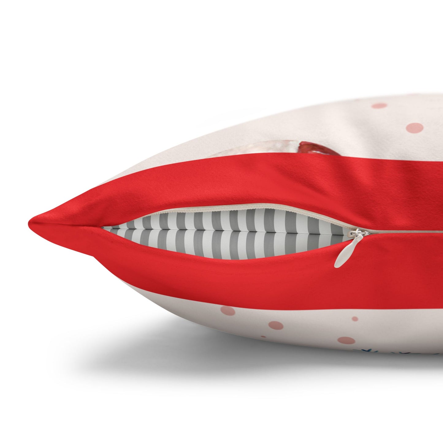 Candy Cane Pattern Faux Suede Square Pillowcase | Holiday Throw Pillowcase - The Businezz Angel