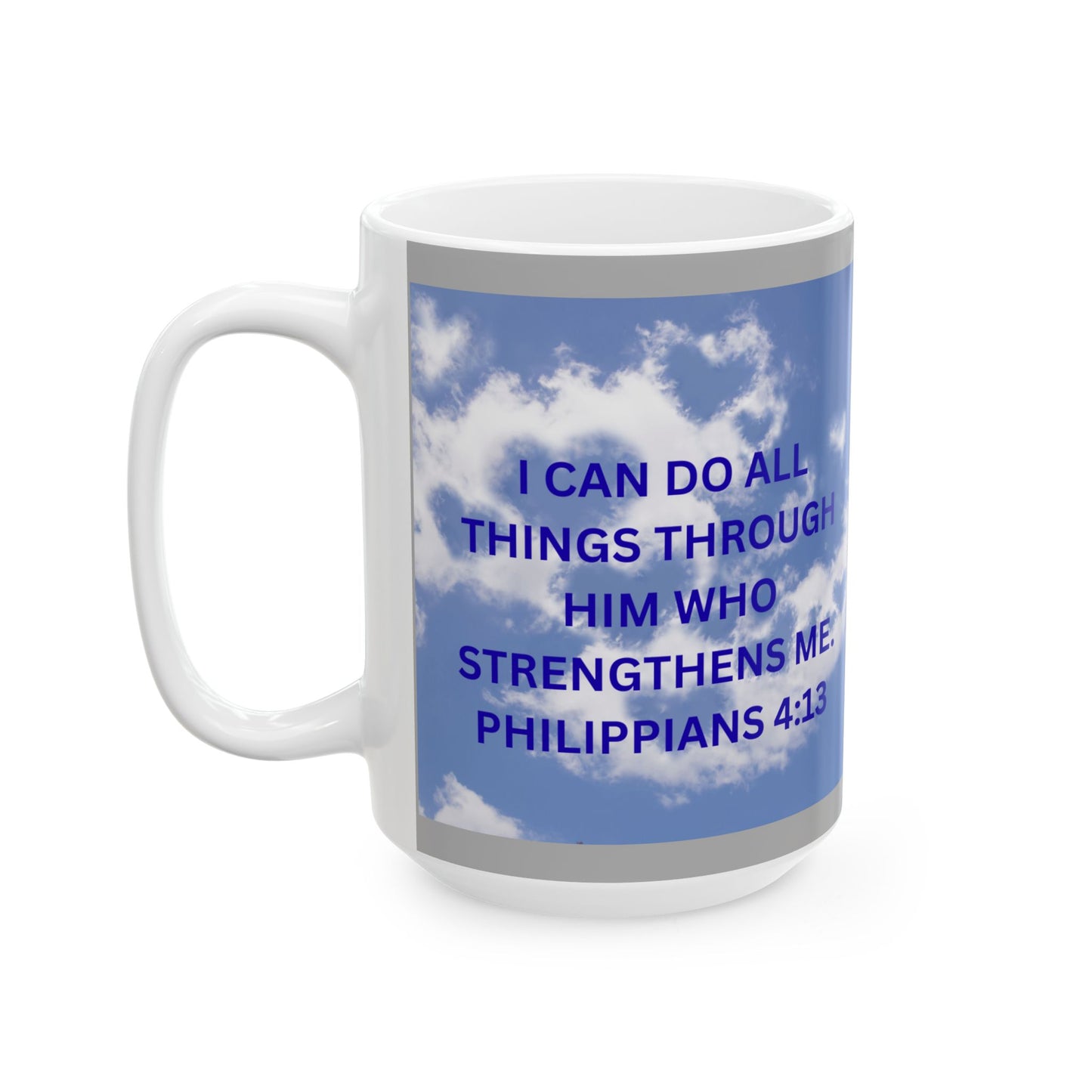 Inspirational Ceramic Mug, 11oz, 15oz, Encouragement Gift, Motivational Quote, Christian Mug, Bible Verse Decor, Faithful Inspiration - The Businezz Angel