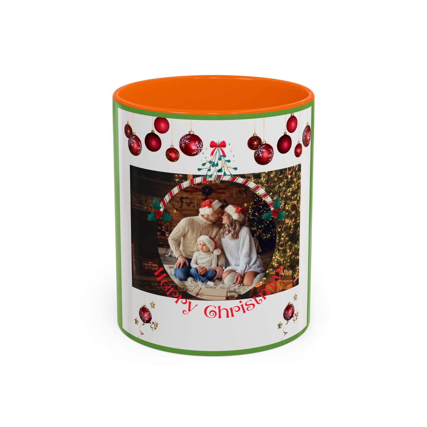 Family Photo Christmas Mug | Accent Coffee Mug 11oz or 15oz - The Businezz Angel