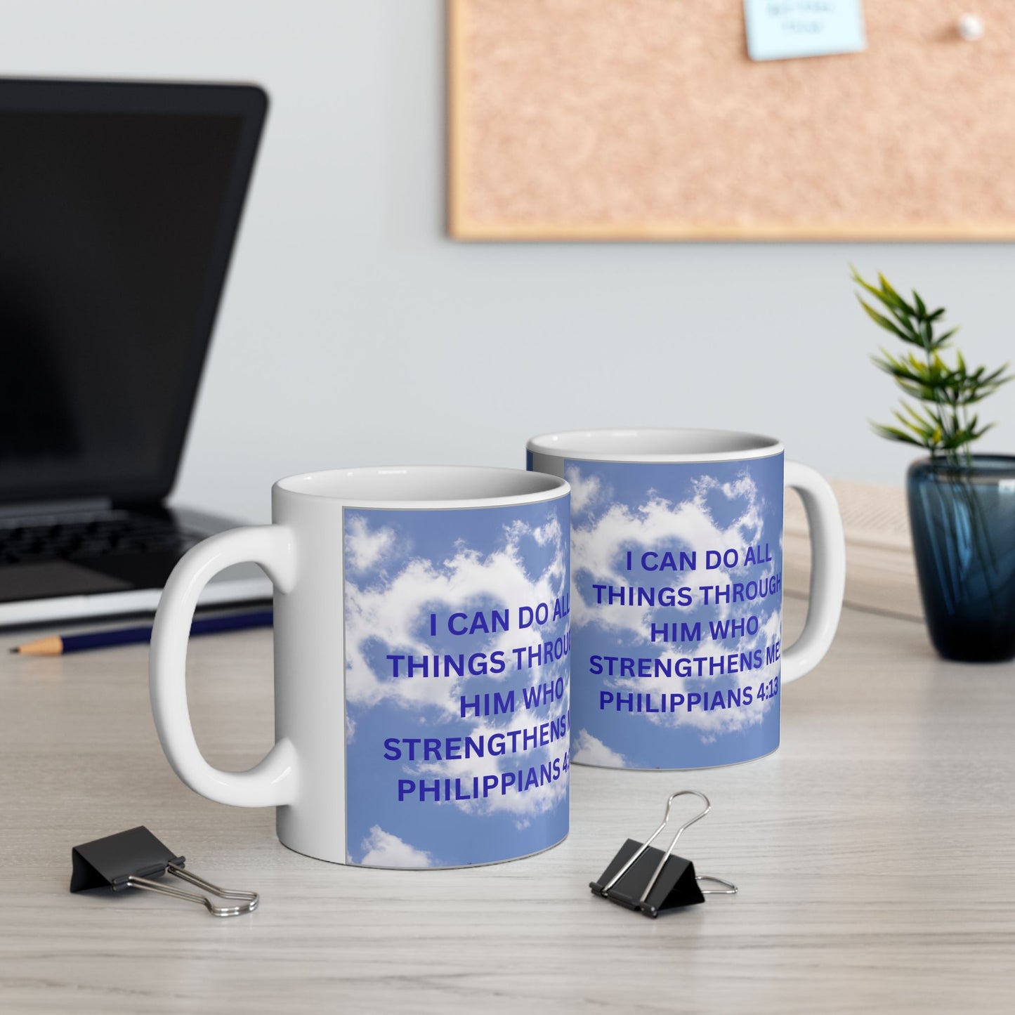Inspirational Ceramic Mug, 11oz, 15oz, Encouragement Gift, Motivational Quote, Christian Mug, Bible Verse Decor, Faithful Inspiration - The Businezz Angel