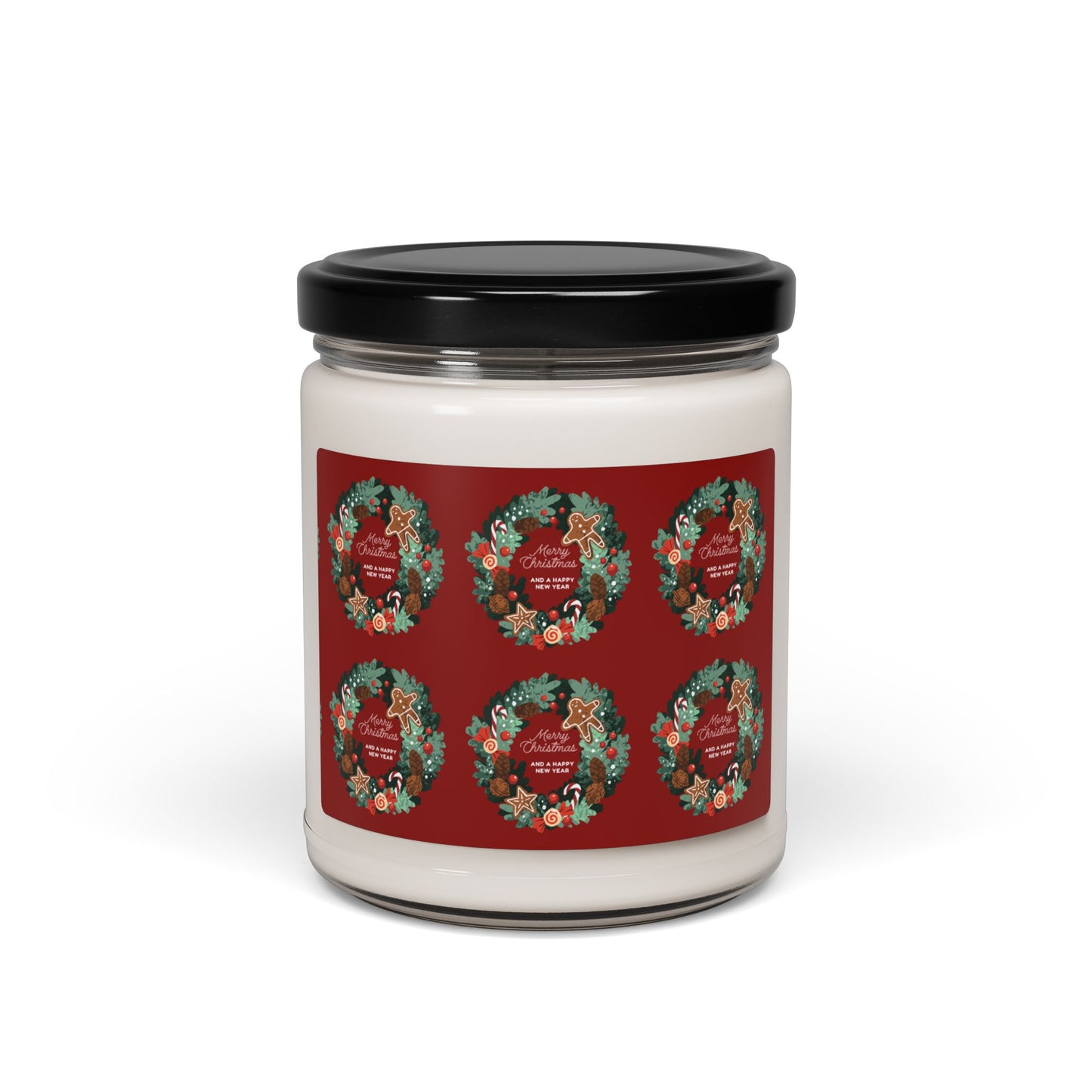 Holiday Holly Wreath Scented Soy Candle | 9oz - The Businezz Angel