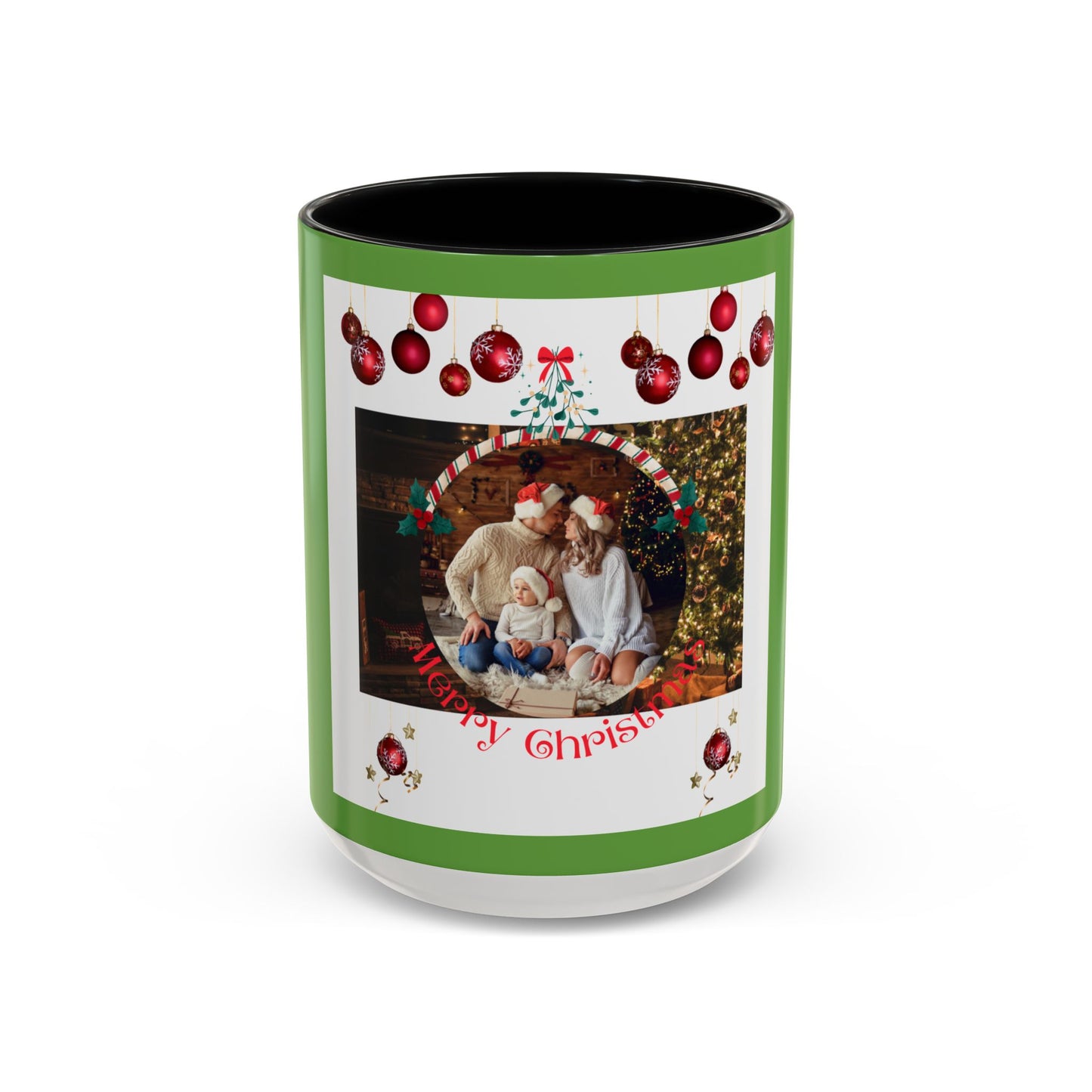 Family Photo Christmas Mug | Accent Coffee Mug 11oz or 15oz - The Businezz Angel