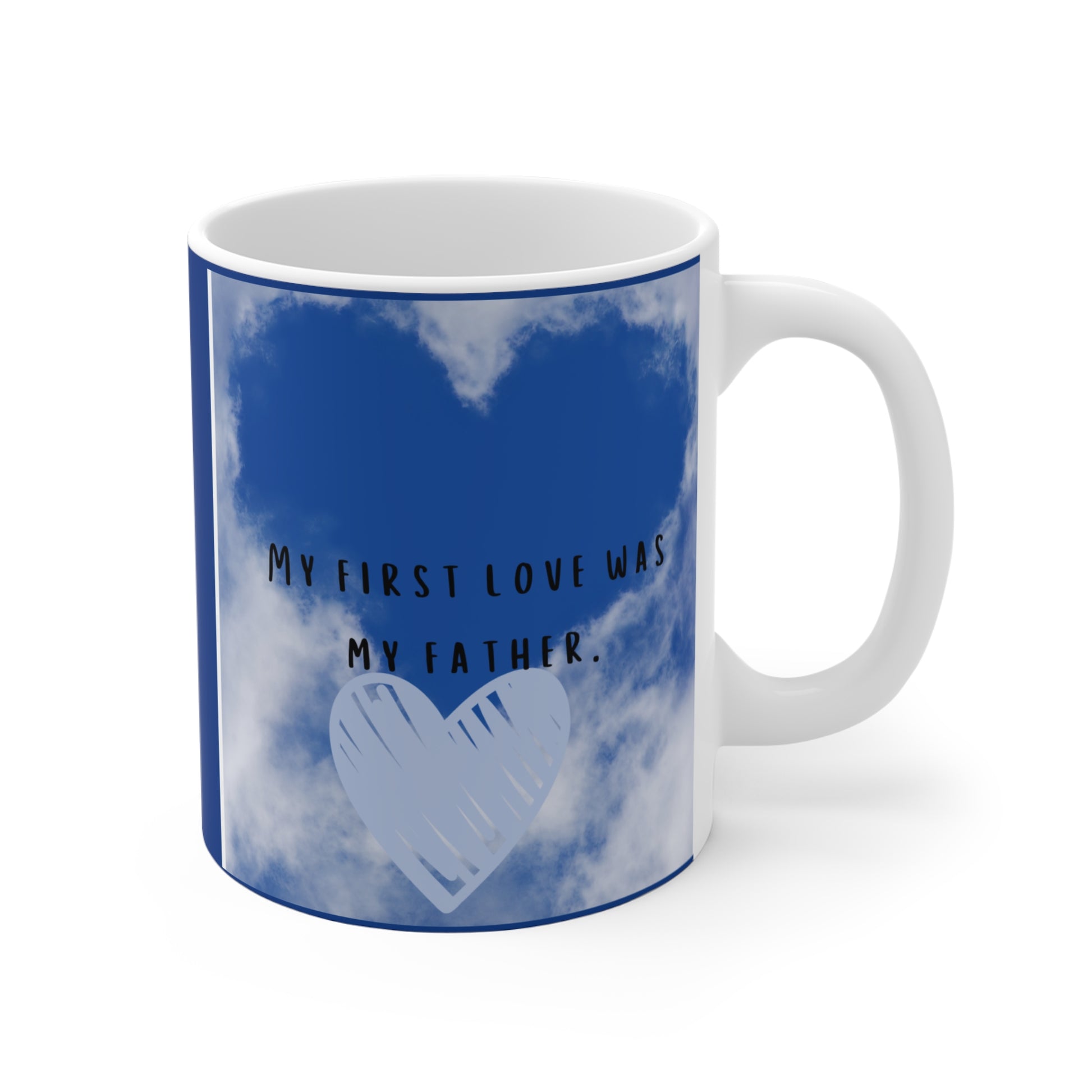 Sky Heart Father's Love Mug, Heartfelt Gift, Loving Memory, Dad Coffee Cup, Remembrance Mug, Dad's Day Gift, Family Bonding - The Businezz Angel