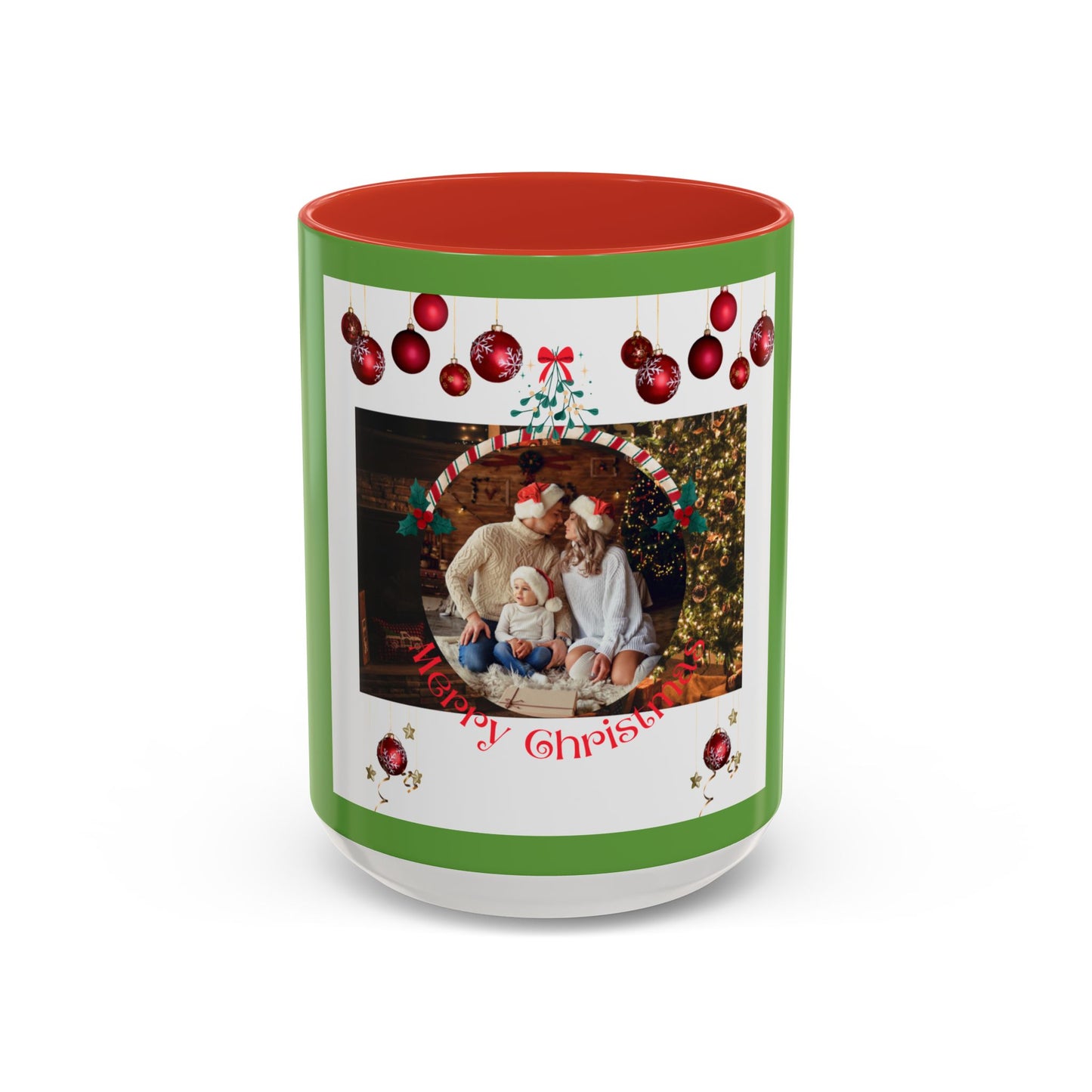 Family Photo Christmas Mug | Accent Coffee Mug 11oz or 15oz - The Businezz Angel