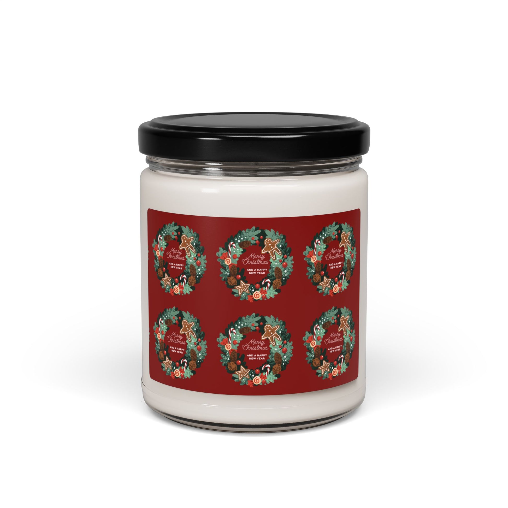 Holiday Holly Wreath Scented Soy Candle | 9oz - The Businezz Angel