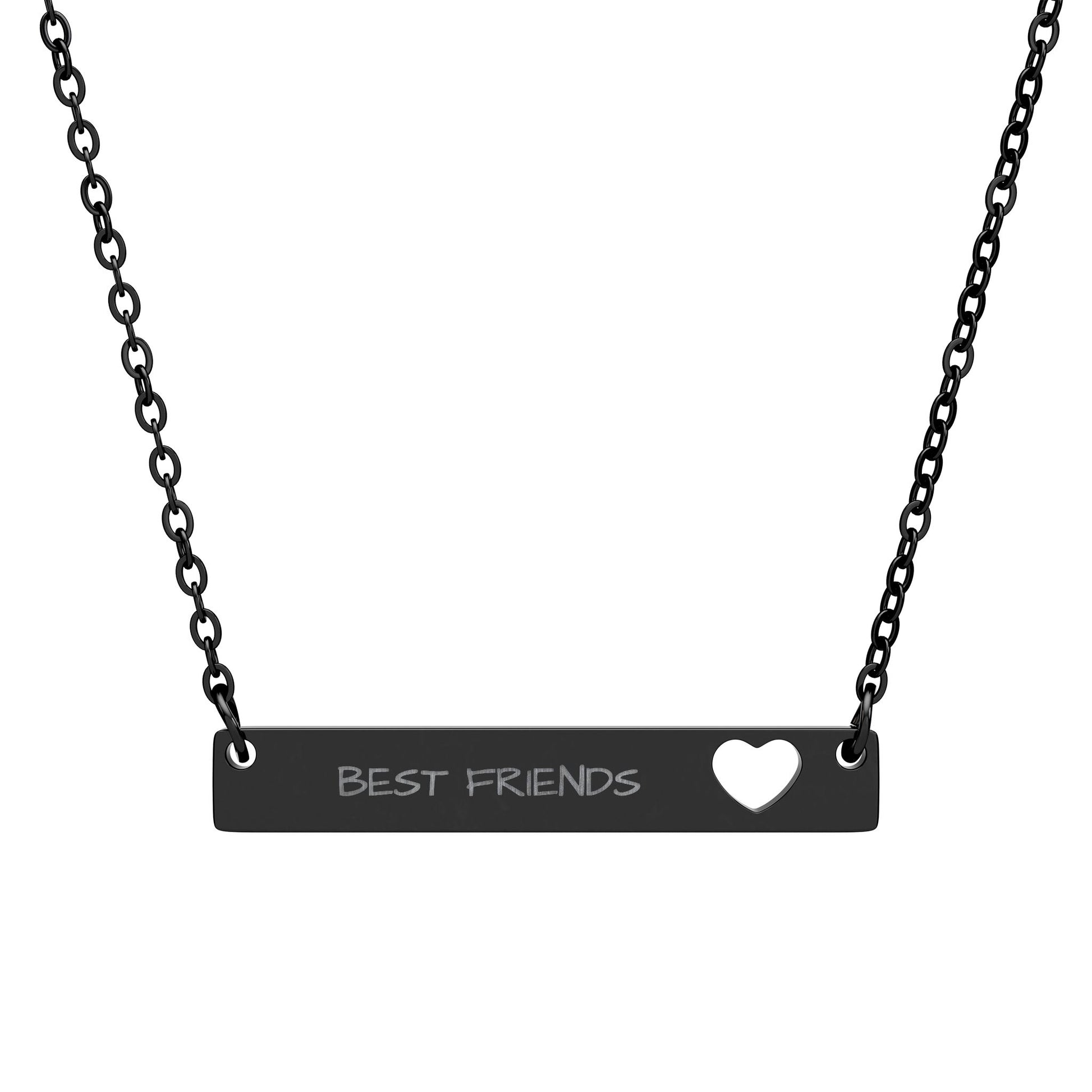 Cutout Heart Bar Necklace (Engraving) - Delightful Haven gift shop