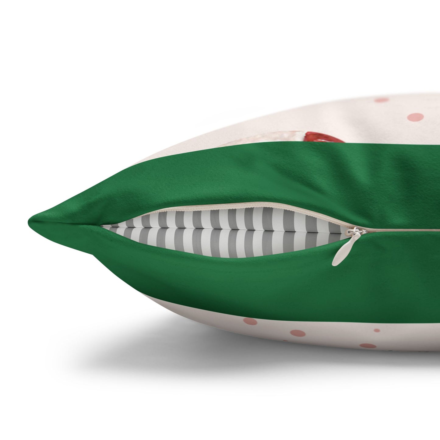 Candy Cane Pattern Faux Suede Pillowcase | Holiday Pinecones & Snowflakes - The Businezz Angel