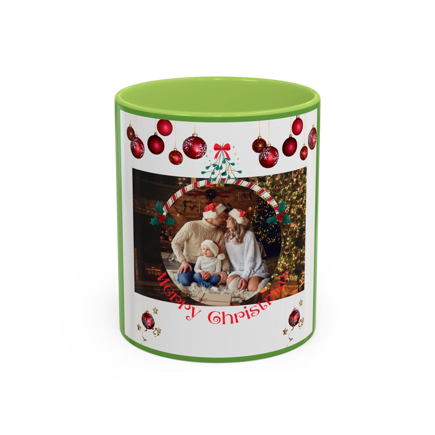 Family Photo Christmas Mug | Accent Coffee Mug 11oz or 15oz - The Businezz Angel