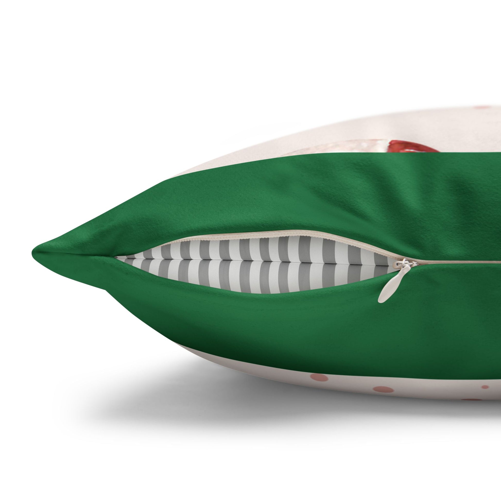 Candy Cane Pattern Faux Suede Pillowcase | Holiday Pinecones & Snowflakes - The Businezz Angel