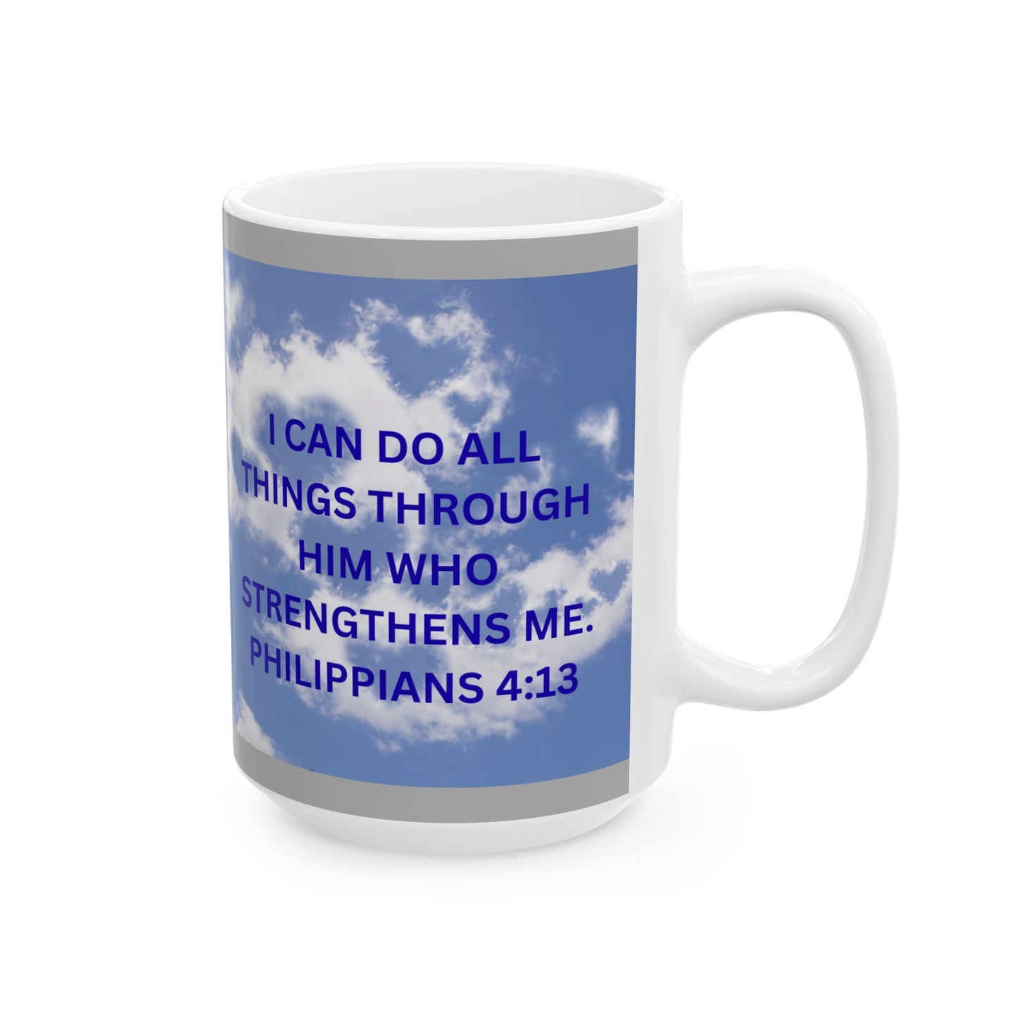 Inspirational Ceramic Mug, 11oz, 15oz, Encouragement Gift, Motivational Quote, Christian Mug, Bible Verse Decor, Faithful Inspiration - The Businezz Angel