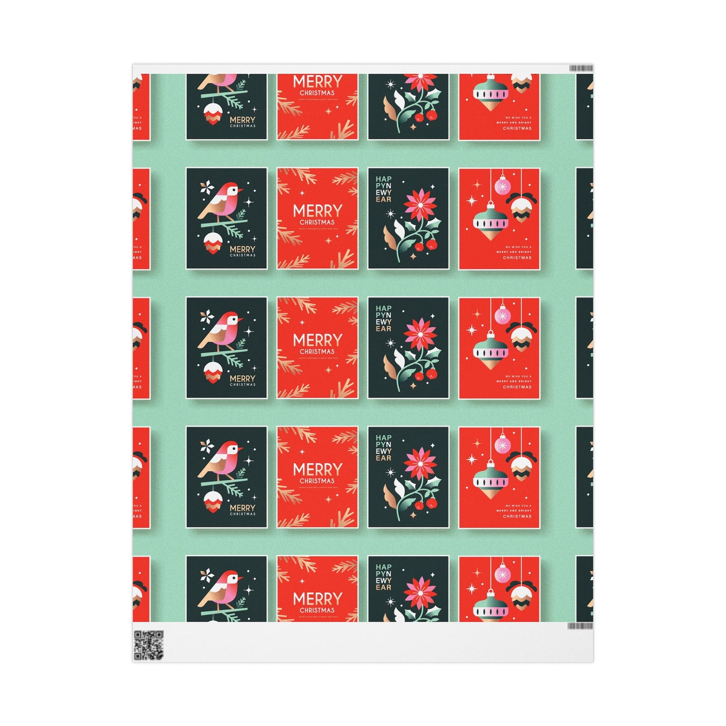 Retro Santa Pattern Wrapping Paper | Christmas Holiday Gift Wrap Roll - The Businezz Angel