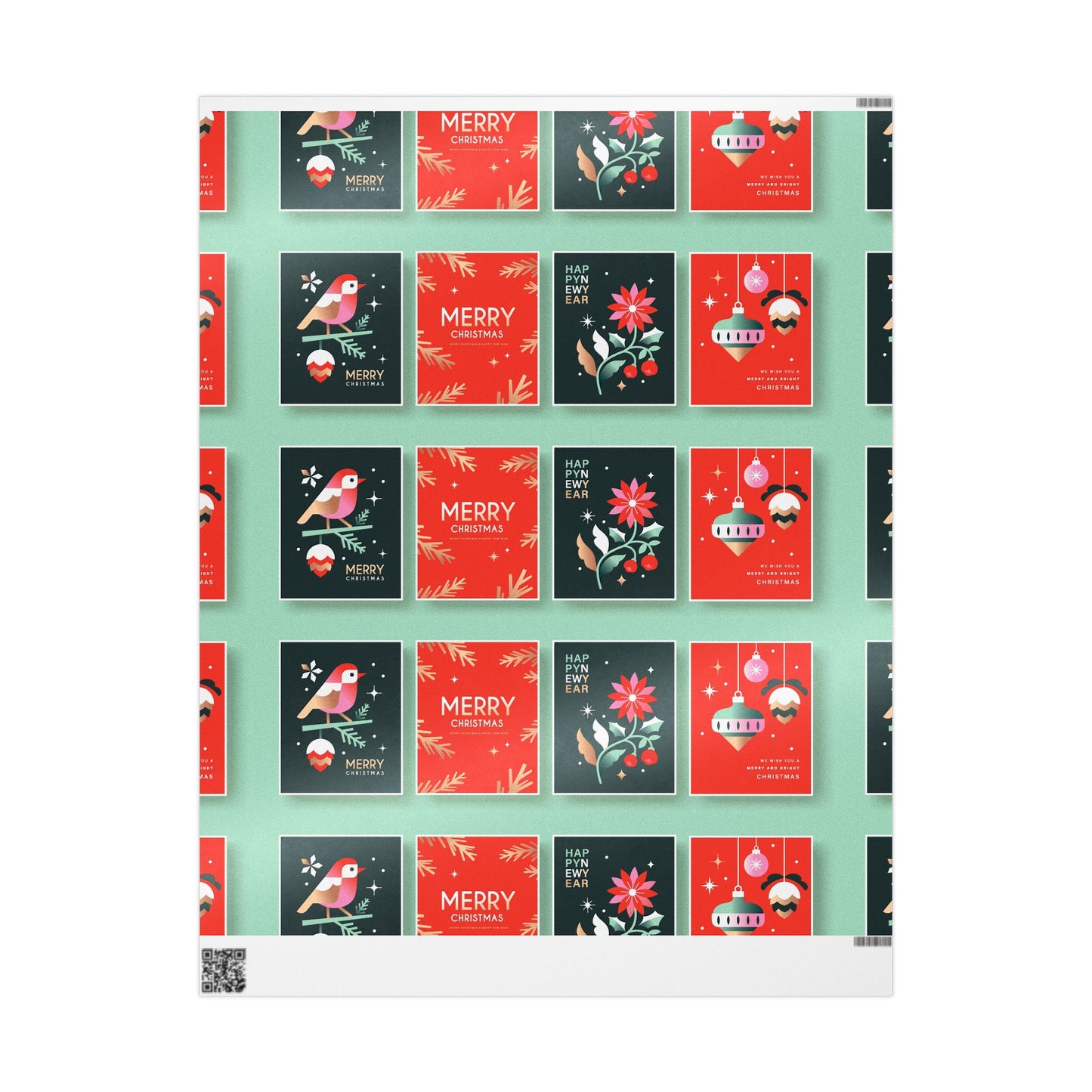 Retro Santa Pattern Wrapping Paper | Christmas Holiday Gift Wrap Roll - The Businezz Angel