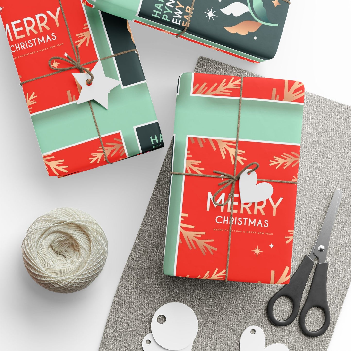 Retro Santa Pattern Wrapping Paper | Christmas Holiday Gift Wrap Roll - The Businezz Angel