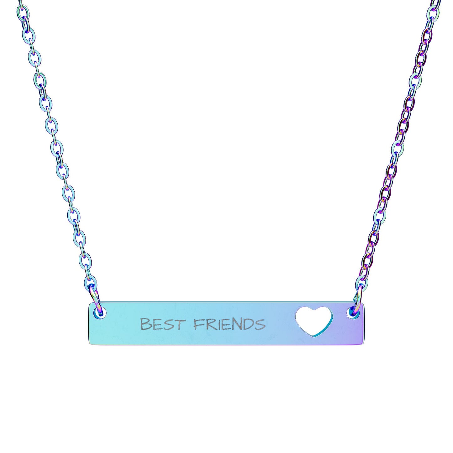 Cutout Heart Bar Necklace (Engraving) - Delightful Haven gift shop