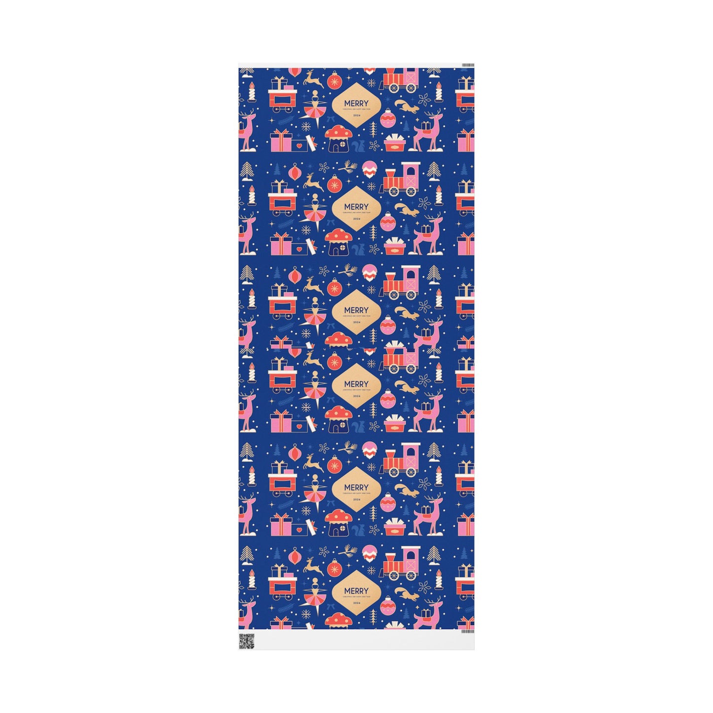 Merry Holiday Pattern Wrapping Paper | Reindeer, Gifts, Ornaments - The Businezz Angel