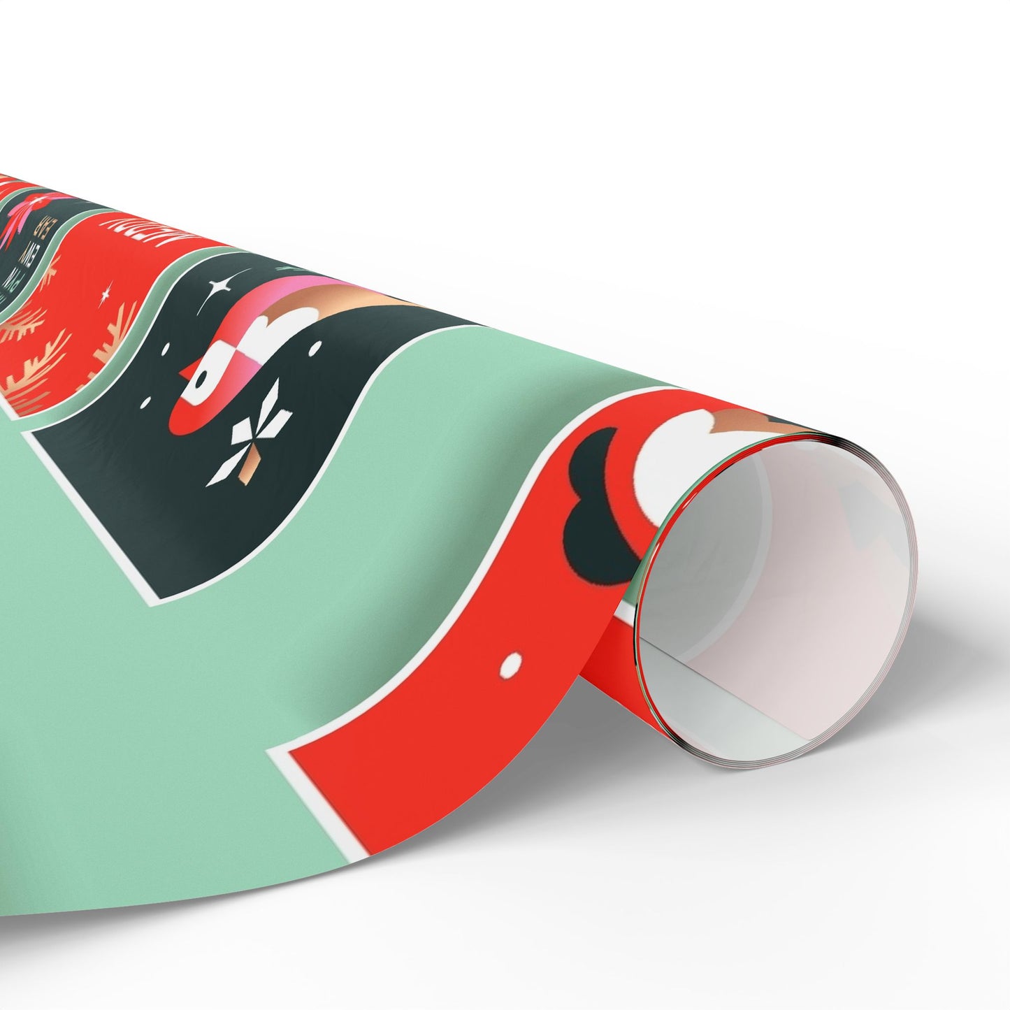 Retro Santa Pattern Wrapping Paper | Christmas Holiday Gift Wrap Roll - The Businezz Angel
