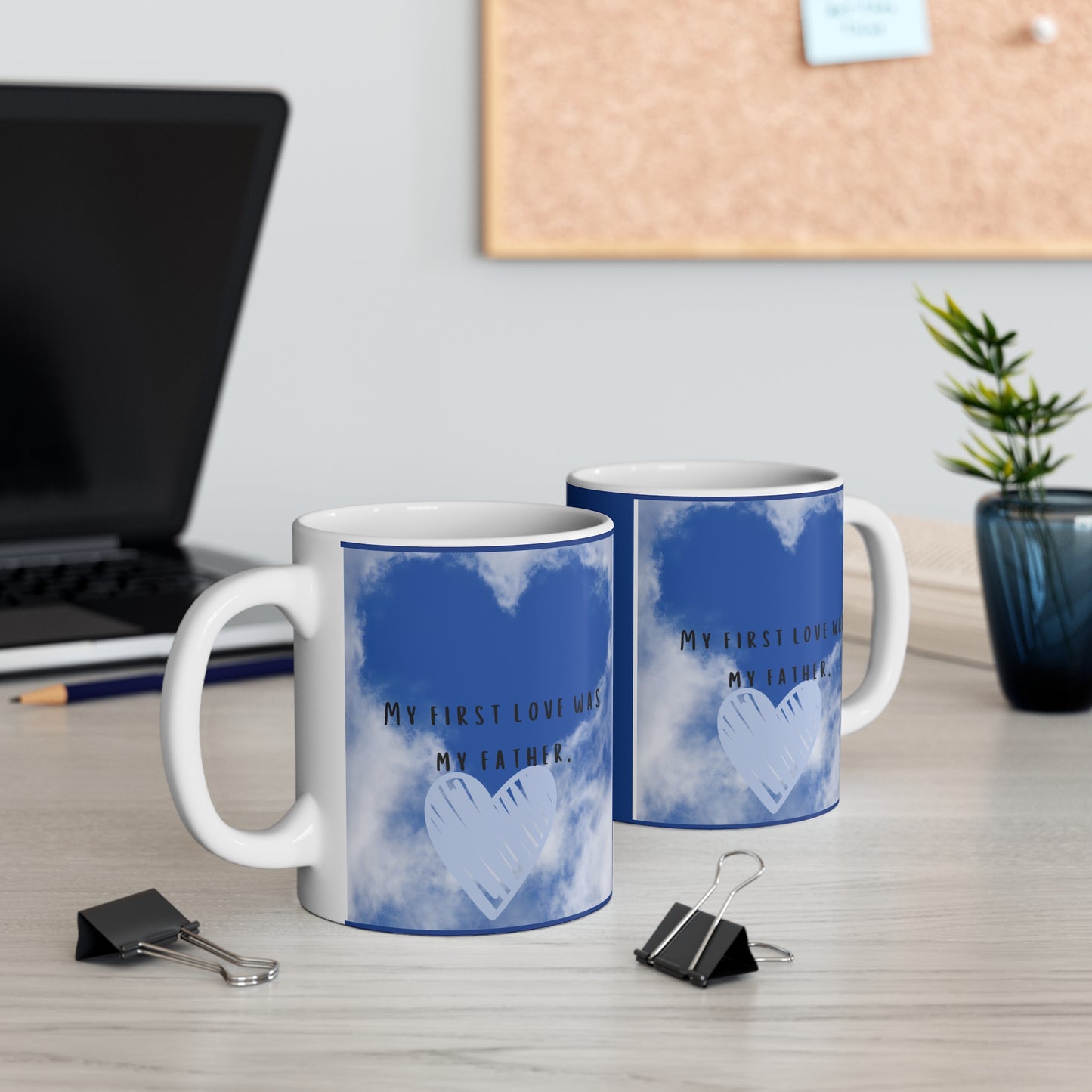 Sky Heart Father's Love Mug, Heartfelt Gift, Loving Memory, Dad Coffee Cup, Remembrance Mug, Dad's Day Gift, Family Bonding - The Businezz Angel