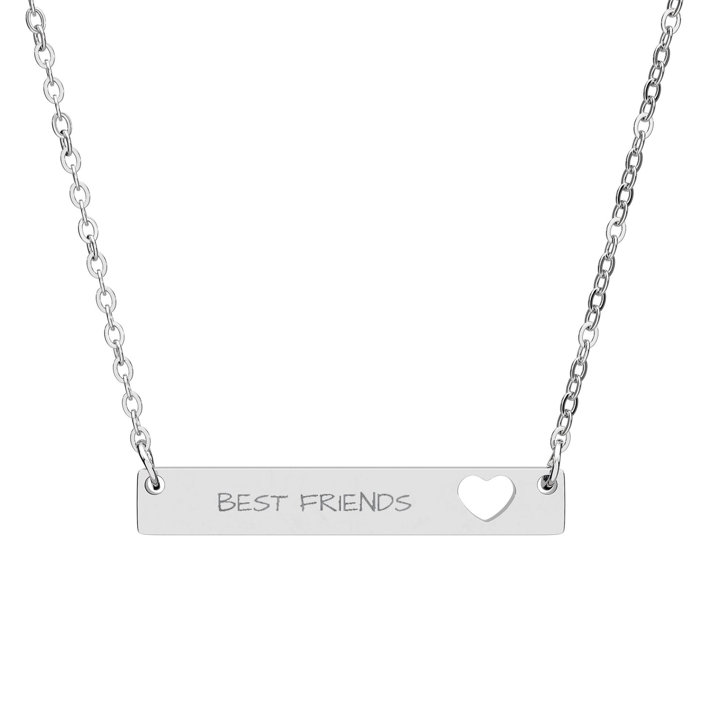 Cutout Heart Bar Necklace (Engraving) - Delightful Haven gift shop