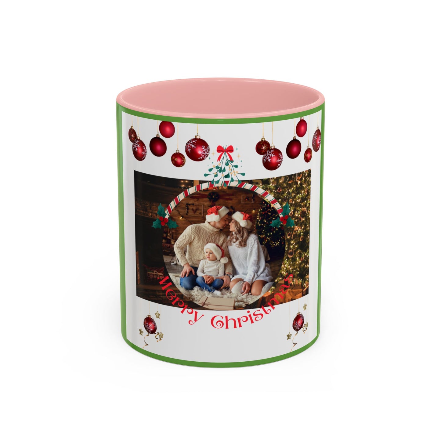 Family Photo Christmas Mug | Accent Coffee Mug 11oz or 15oz - The Businezz Angel