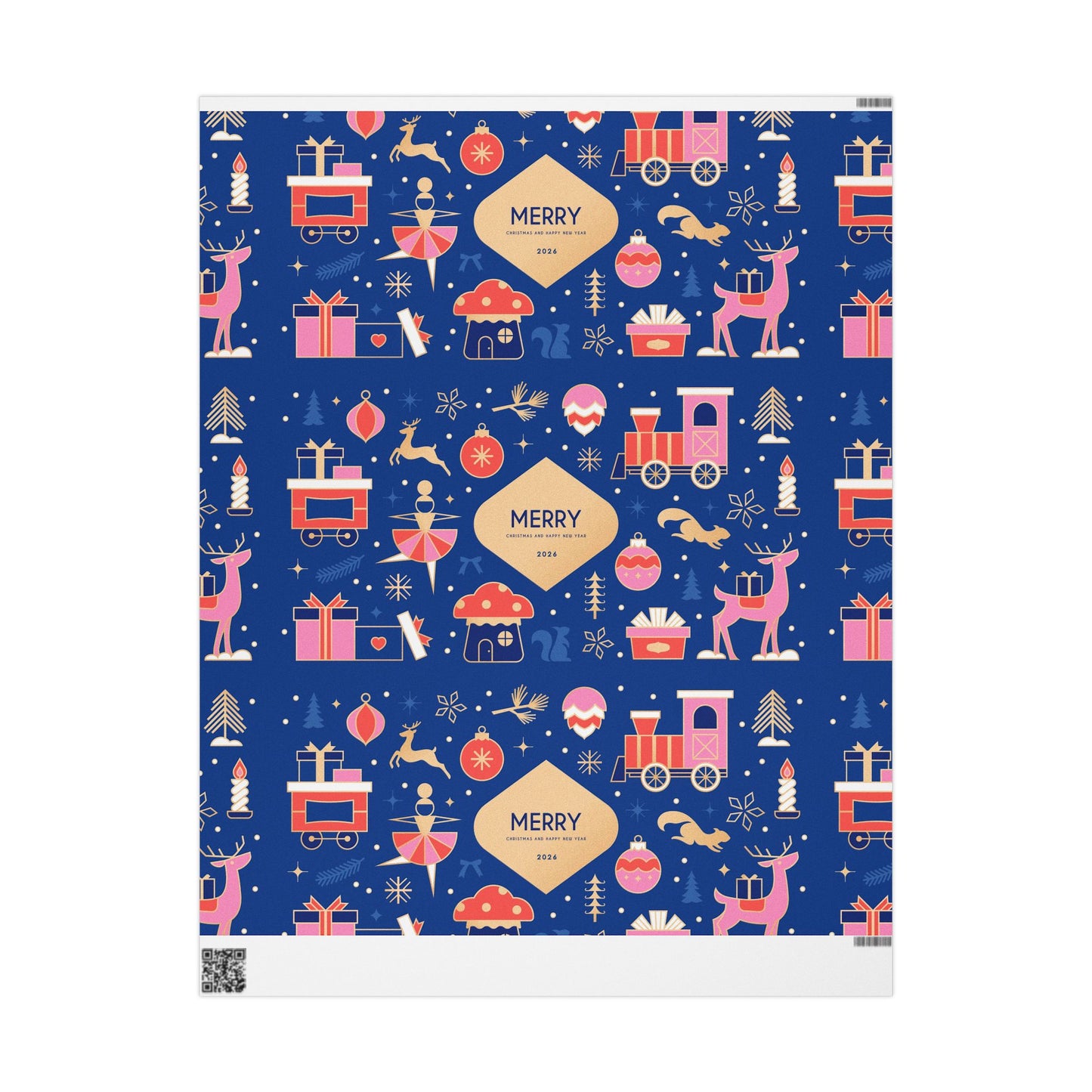 Merry Holiday Pattern Wrapping Paper | Reindeer, Gifts, Ornaments - The Businezz Angel