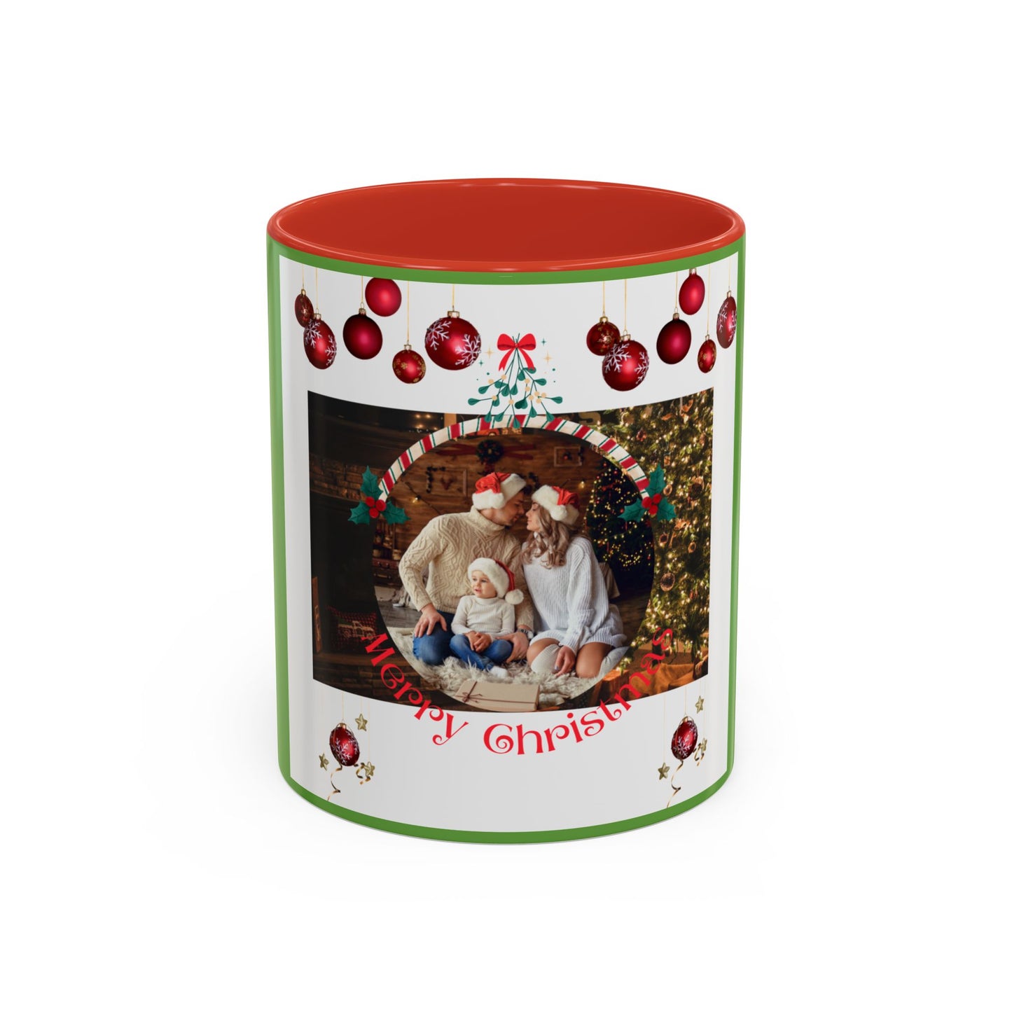 Family Photo Christmas Mug | Accent Coffee Mug 11oz or 15oz - The Businezz Angel