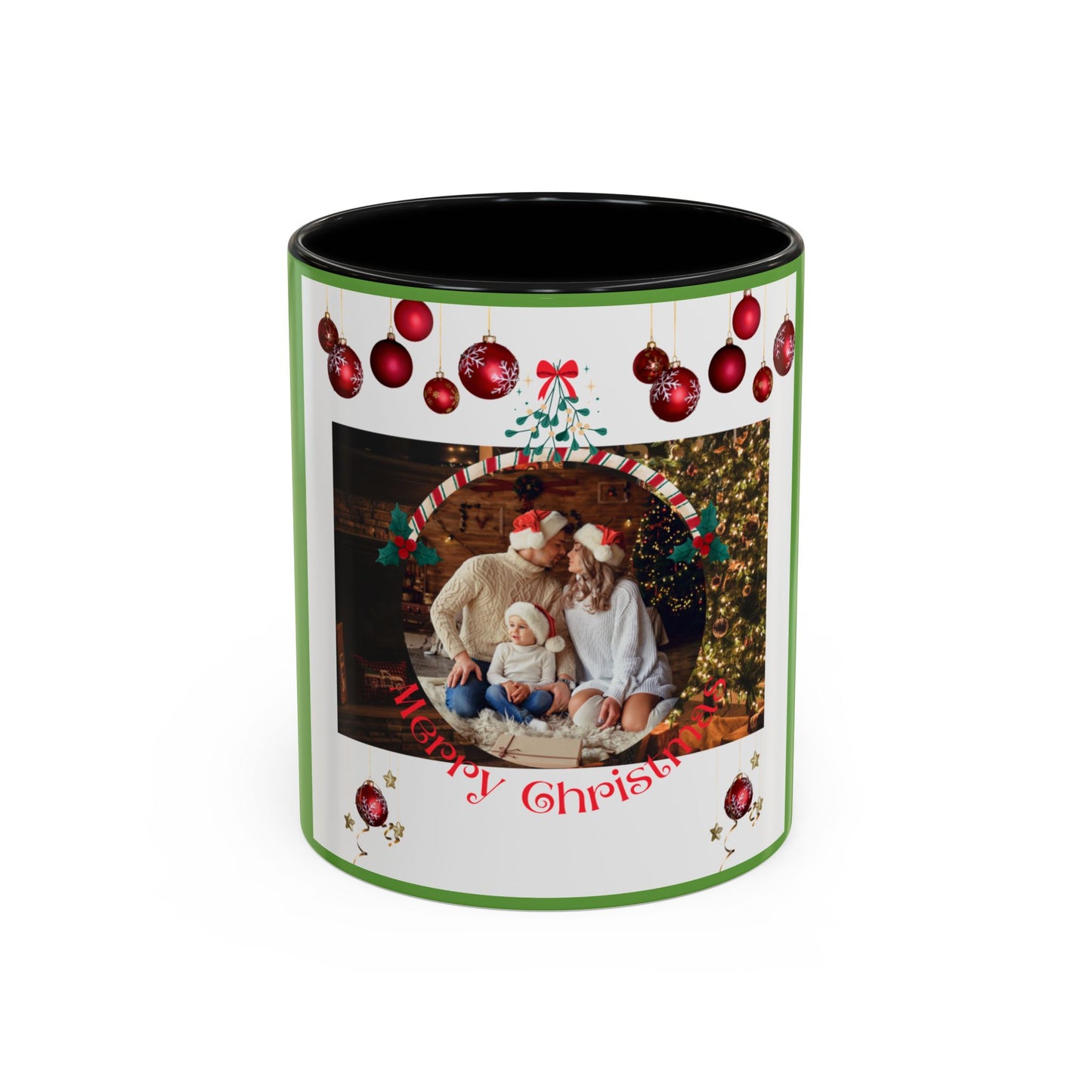 Family Photo Christmas Mug | Accent Coffee Mug 11oz or 15oz - The Businezz Angel