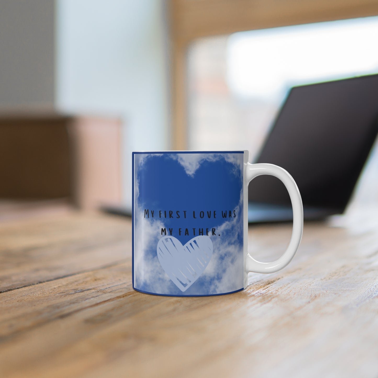 Sky Heart Father's Love Mug, Heartfelt Gift, Loving Memory, Dad Coffee Cup, Remembrance Mug, Dad's Day Gift, Family Bonding - The Businezz Angel