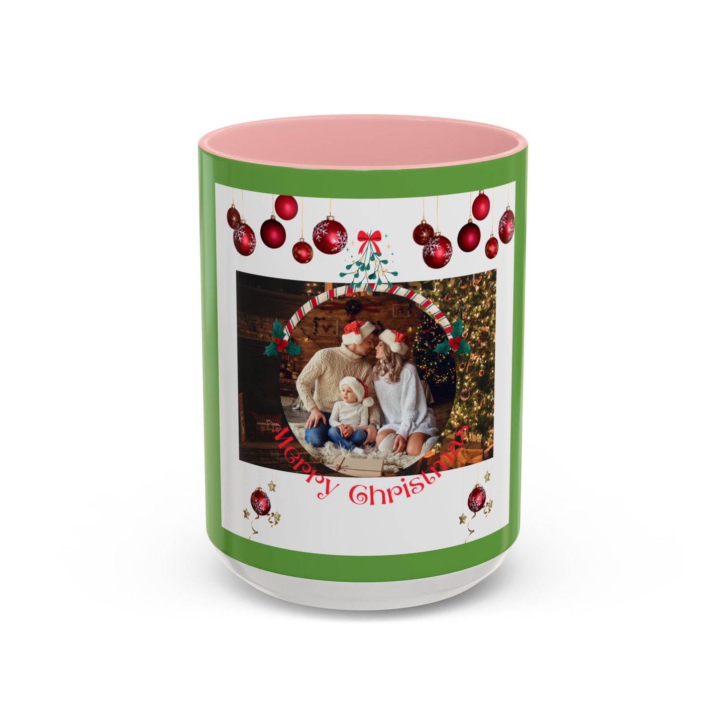 Family Photo Christmas Mug | Accent Coffee Mug 11oz or 15oz - The Businezz Angel