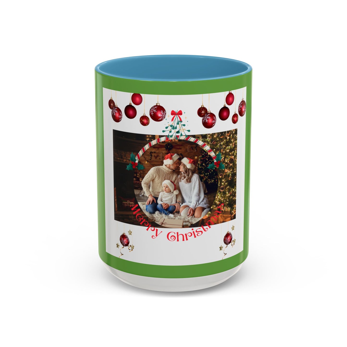 Family Photo Christmas Mug | Accent Coffee Mug 11oz or 15oz - The Businezz Angel