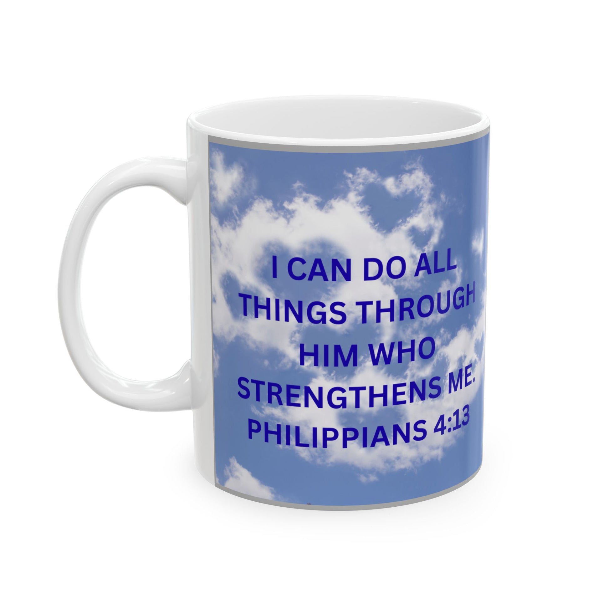 Inspirational Ceramic Mug, 11oz, 15oz, Encouragement Gift, Motivational Quote, Christian Mug, Bible Verse Decor, Faithful Inspiration - The Businezz Angel