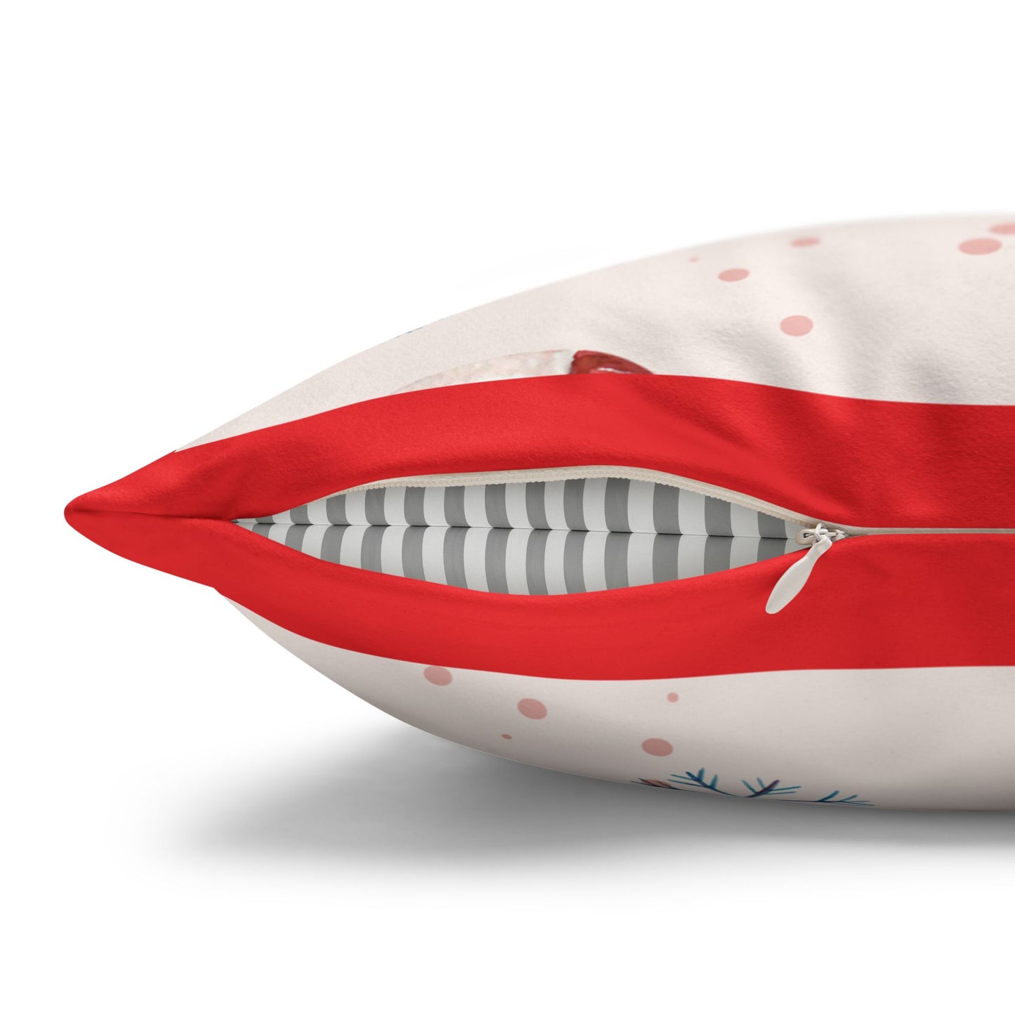 Candy Cane Pattern Faux Suede Square Pillowcase | Holiday Throw Pillowcase - The Businezz Angel