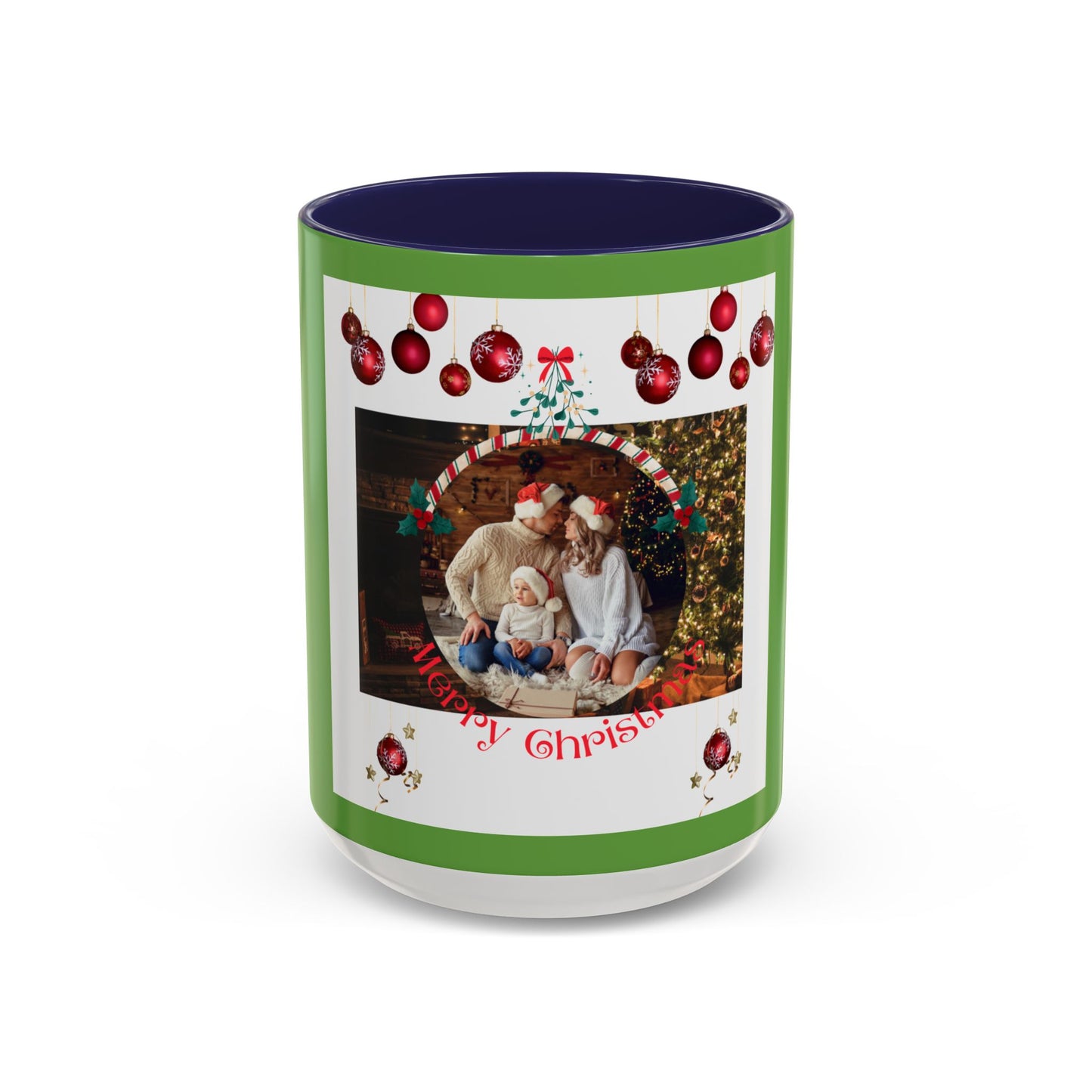 Family Photo Christmas Mug | Accent Coffee Mug 11oz or 15oz - The Businezz Angel
