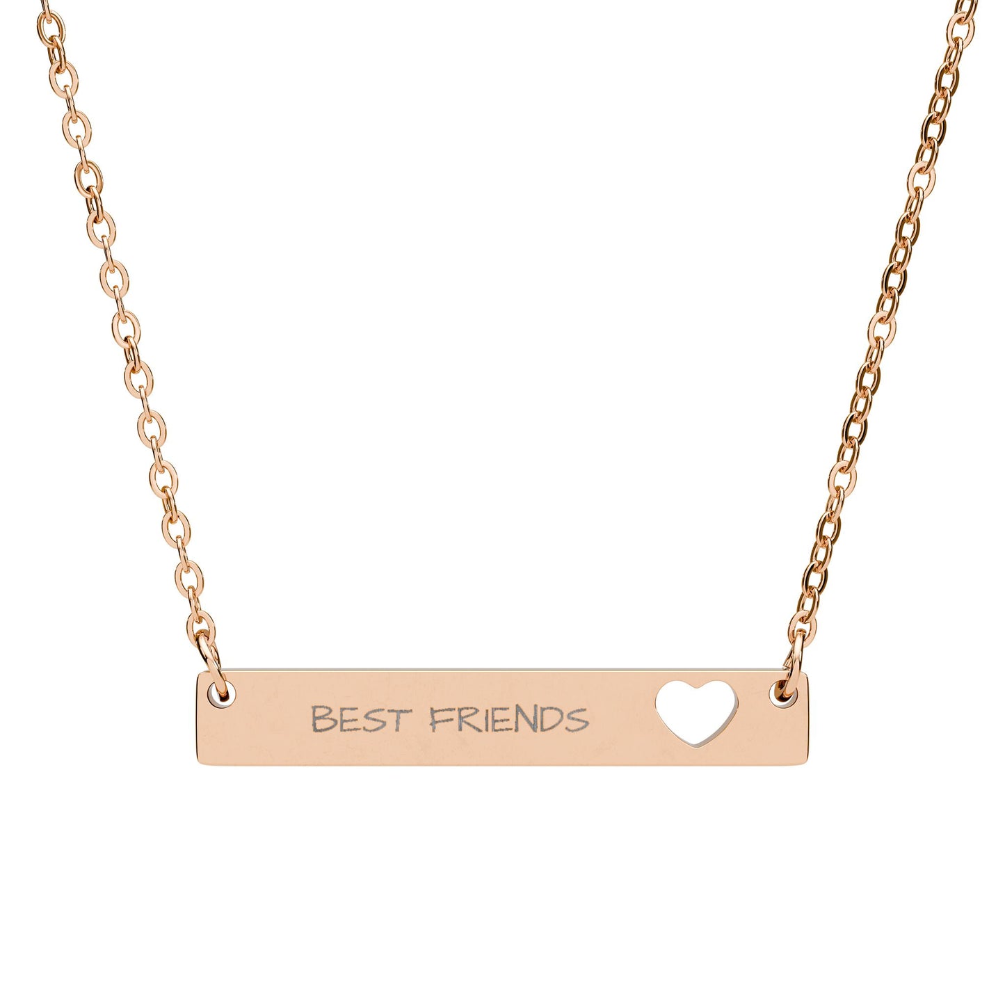Cutout Heart Bar Necklace (Engraving) - Delightful Haven gift shop