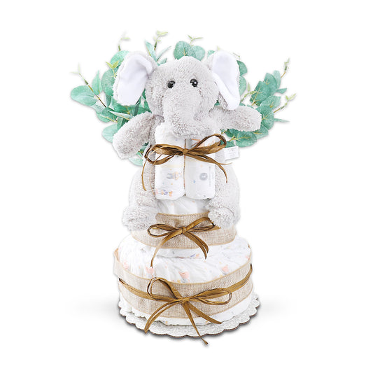 Wild About Baby Two - Tier Diaper Cake Gift - The Businezz Angel