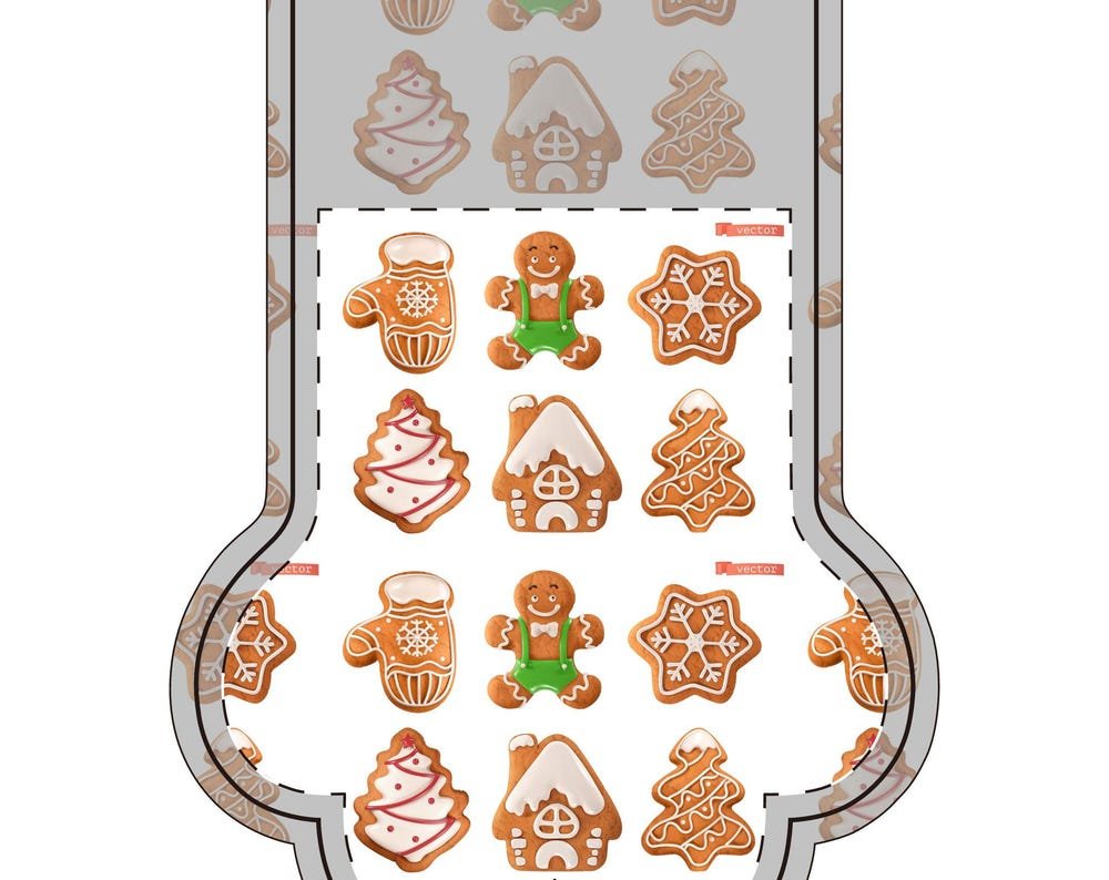Gingerbread Cookies Christmas Stocking | Paw - Shaped Stocking - The Businezz Angel